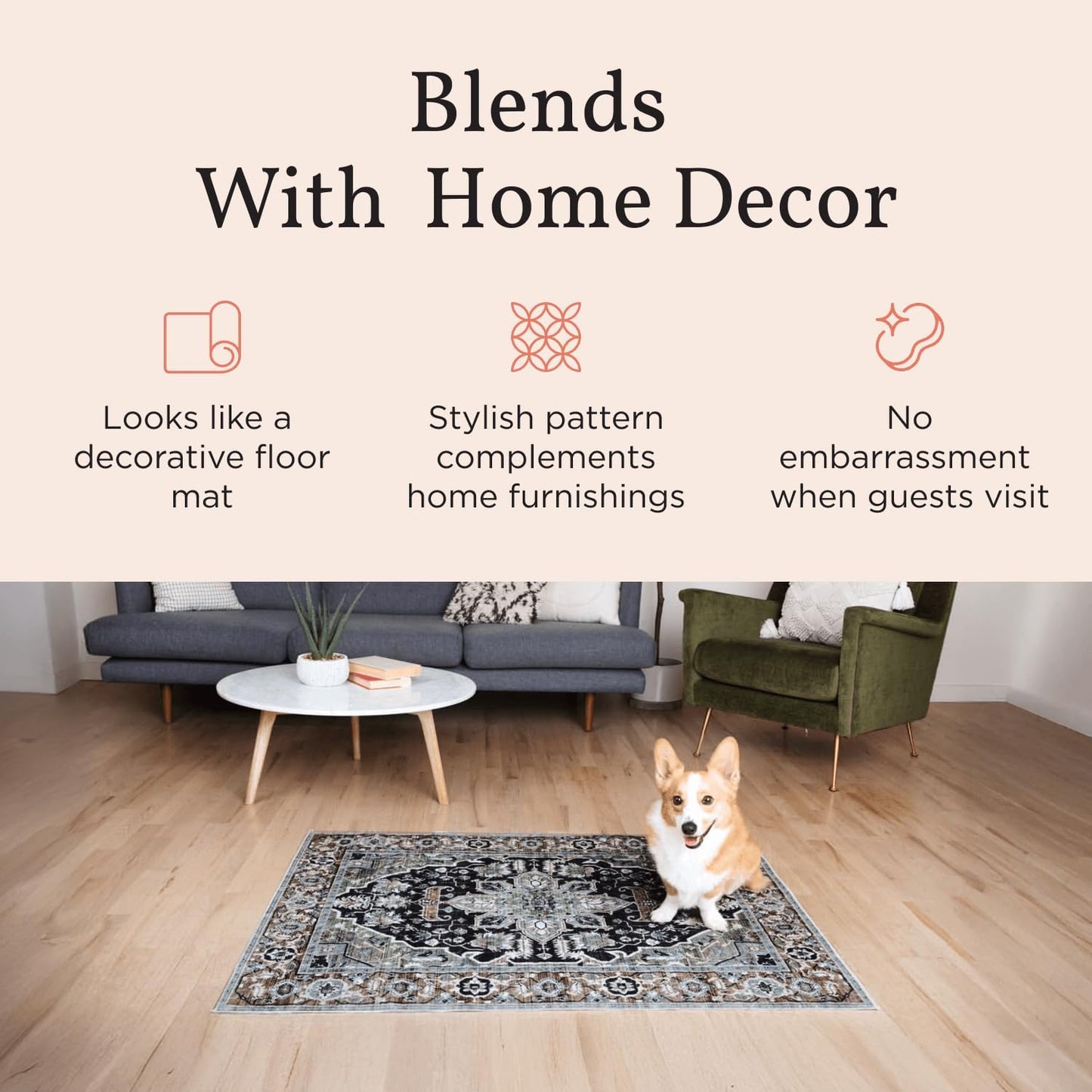 LOVEWAG Washable Dog Pee Pads, 36" x 48", Waterproof, Non-Slip, Super Absorbent, Reusable Machine-Washable, 2-Pack (Bohemian Jewel)