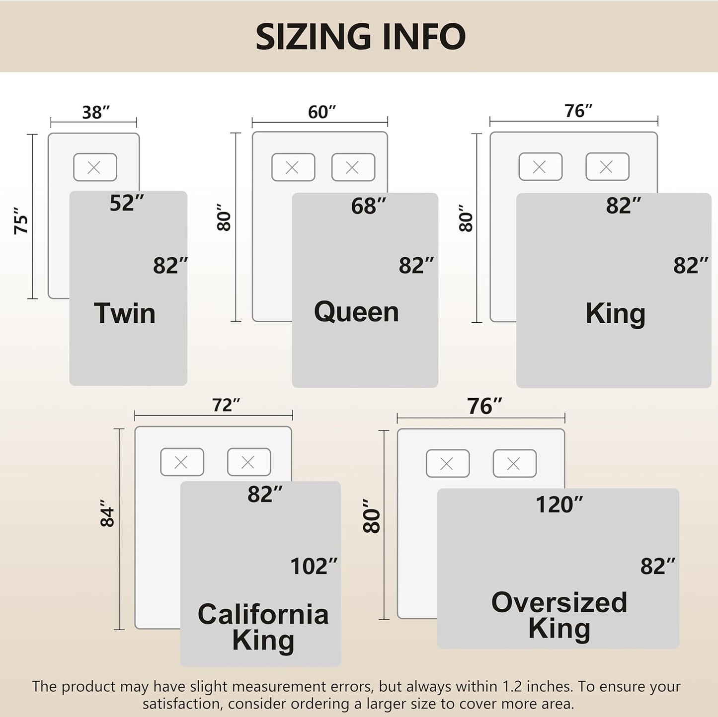 gogobunny 100% Double-Sided Waterproof Dog Bed Cover Pet Blanket Sofa Couch Furniture Protector for Puppy Large Dog Cat, Reversible (82x120 Inch (Pack of 1), Dark Beige/Light Beige)