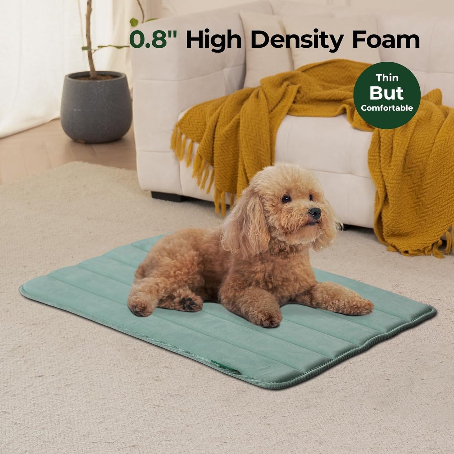 BALANCE Dog Crate Pad, Dog Foam Crate Mat Kennel Pad, Washable Water-Resistant Pet Bed Flat Dogs Cage Mat for Medium Dogs