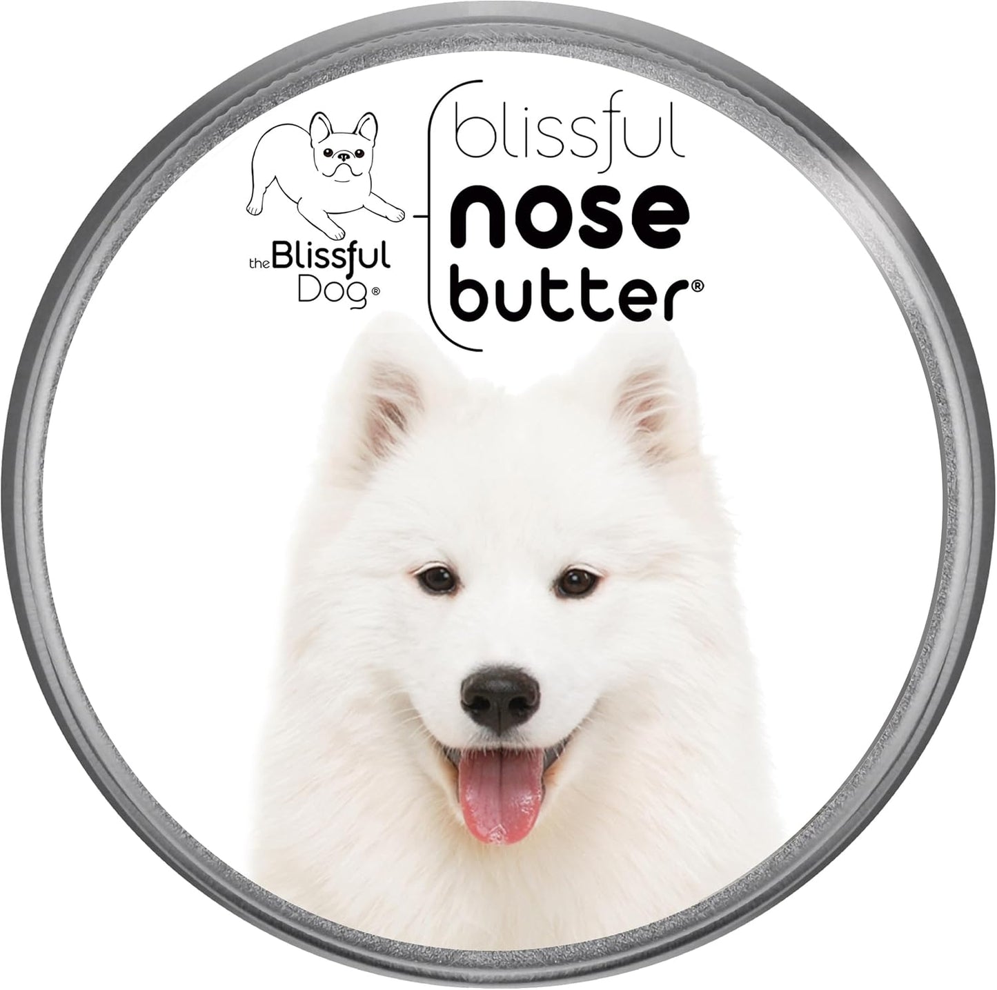 The Blissful Dog Samoyed Nose Butter for Dry, Cracked Skin, Lick-Safe Dog Nose Balm with Moisturizing Shea Butter, Almond, Olive, and Essential Oils, Pet Supplies, Uncented, 8 oz.