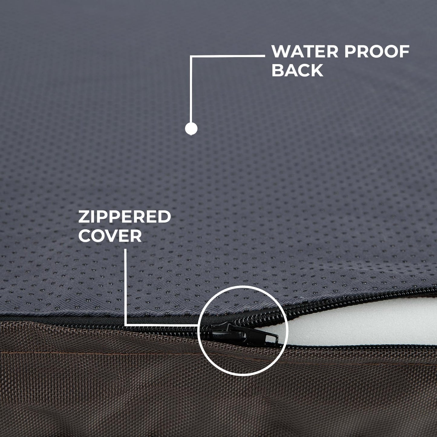 Best Pet Supplies Cute Dog Crate Mat Flat Bed with Waterproof Exterior, Thick Orthopedic Egg Foam Mattress, and Soft Sherpa Fleece Cover for Small, Medium, and Large Breeds - Brown, 24X16X3