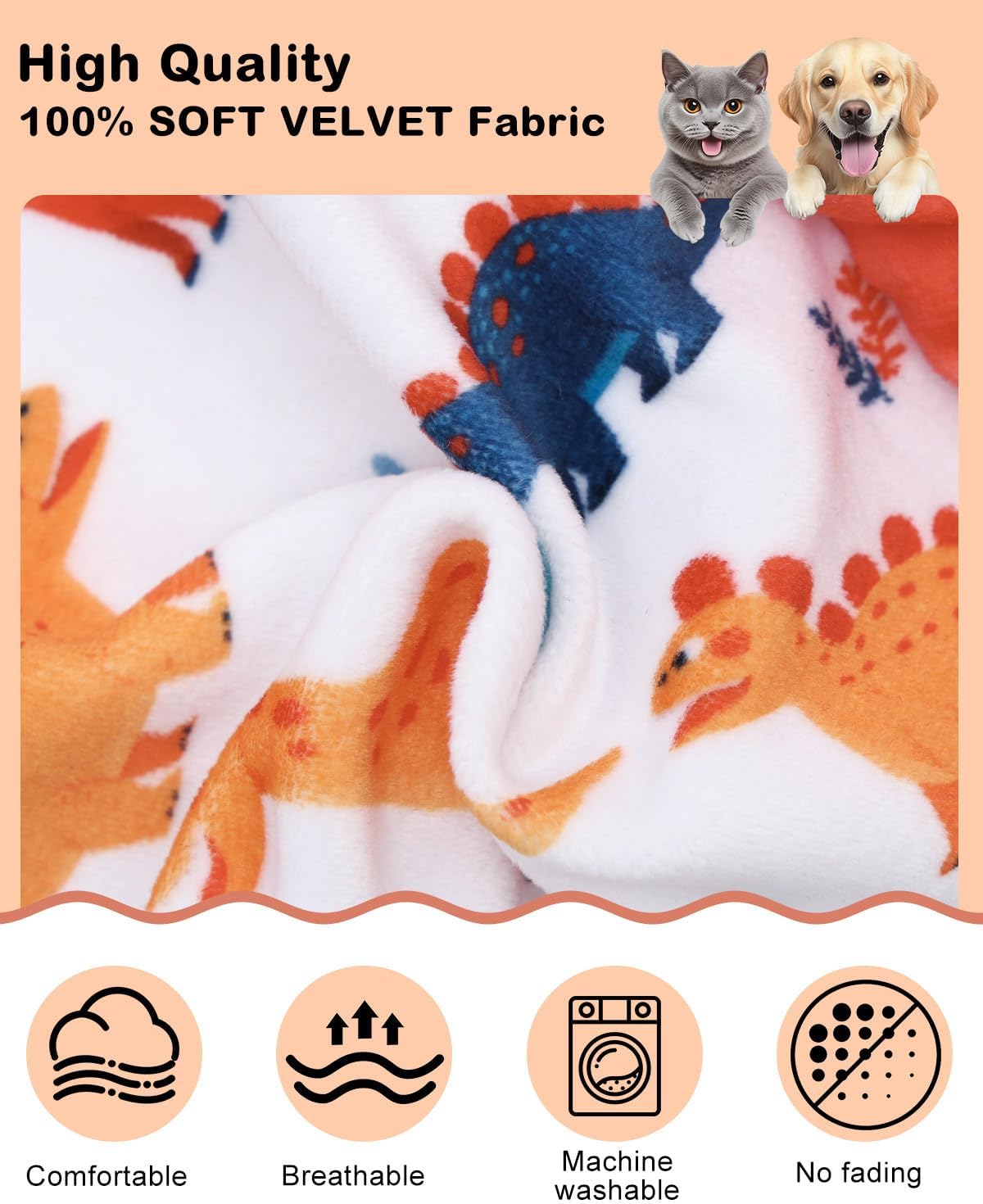 CuteBone Dinosaur Costume Dog Pajamas, Stretchy Spandex Crystal Velvet Sleepwear Coat for Small Dogs, Soft & Warm Pet Outfit Clothes for Cold Weather, Cozy Pullover Design COSP02S