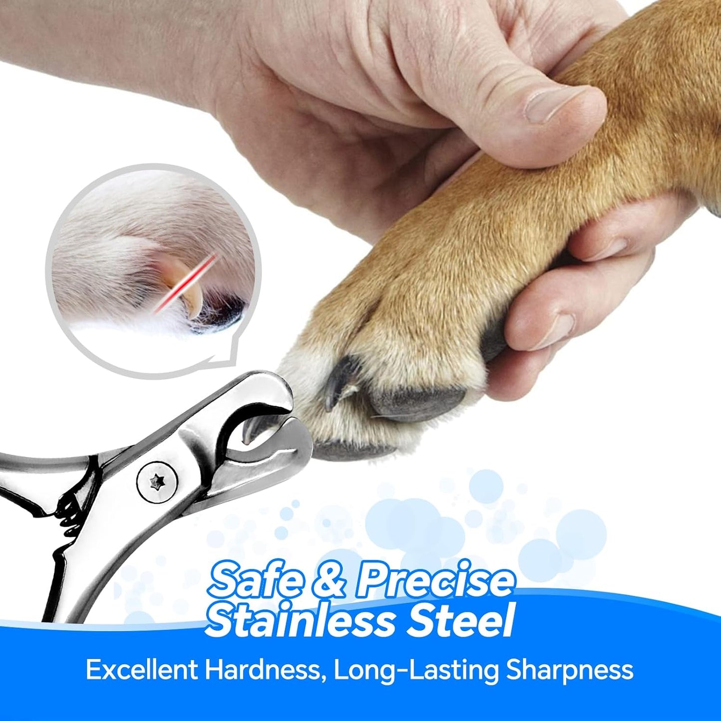 Dog Cat Nail Clippers for Large Dogs Heavy Duty Dog, Professional Stainless Steel Pet Nail Trimmers, Sharp & Safe with Ergonomic Handle, Built-in Nail File