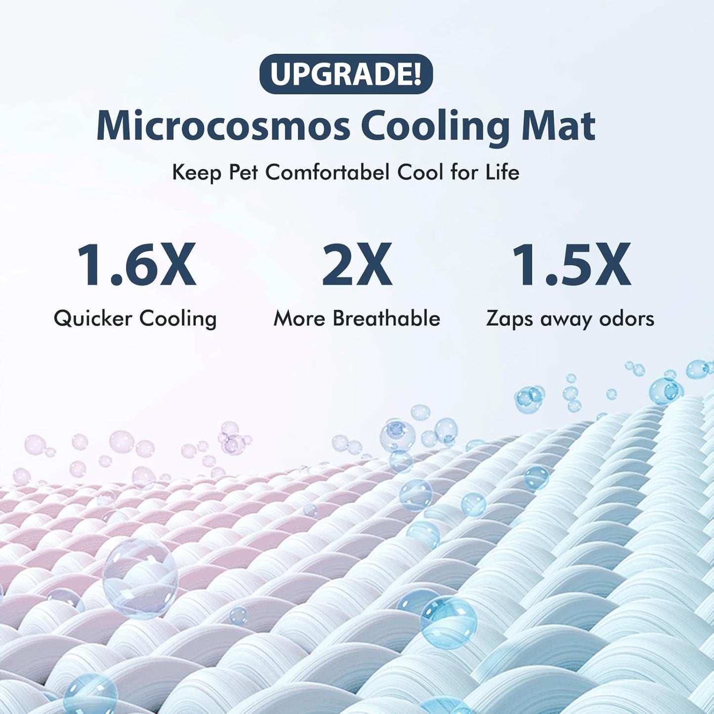 MICROCOSMOS Summer Cooling Mat & Sleeping Pad- Water Absorption Top, Materials Safe, Easy Carry, EZ Clean. Keep Cooling for Pets, Kids and Adults.(Grey, 19" x 15")