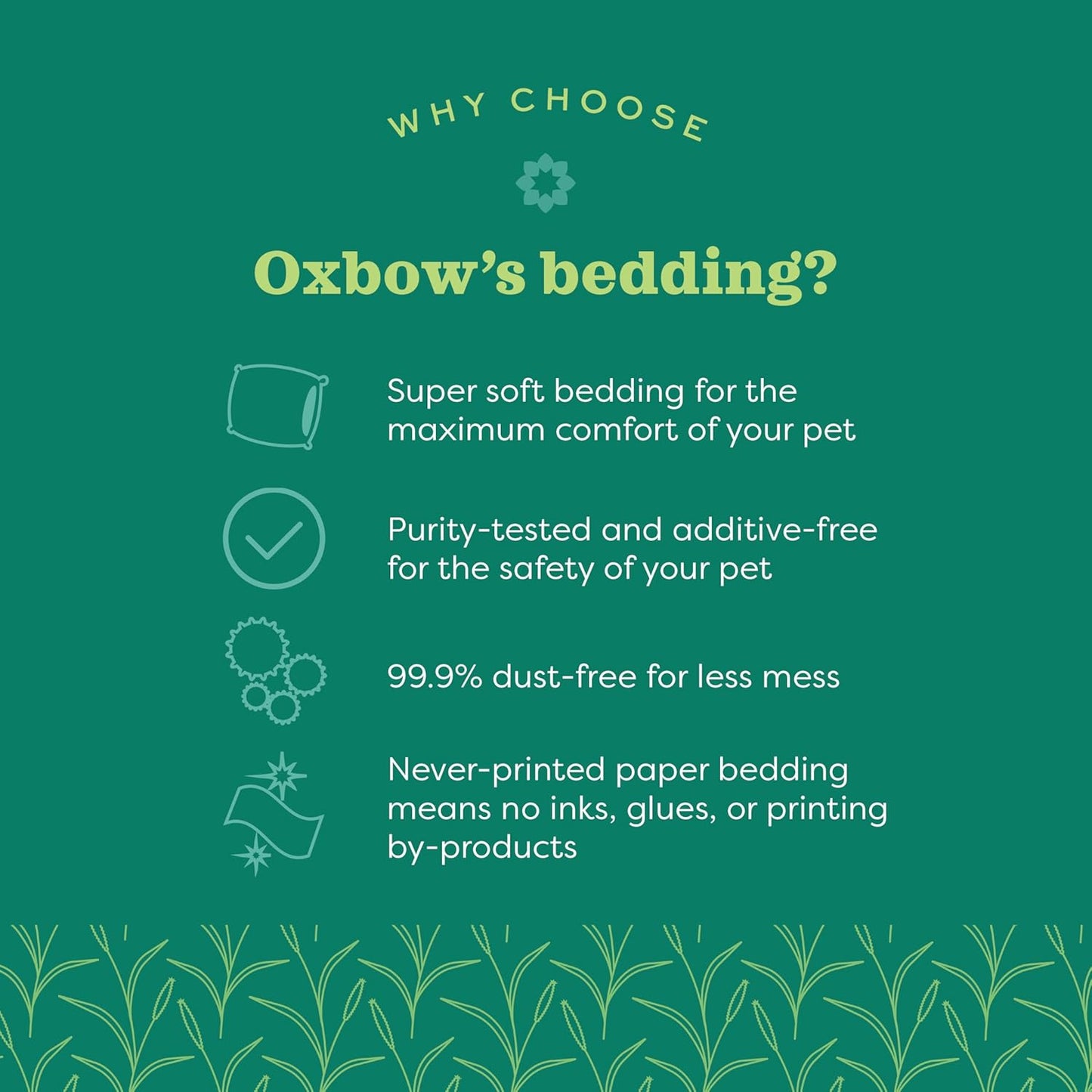 Oxbow Pure Comfort Small Animal Bedding, Odor & Moisture Absorbent Litter for Bunny Litter Box, Low Dust Bedding for Guinea Pig Cage, White Paper, 36 Liter Bag