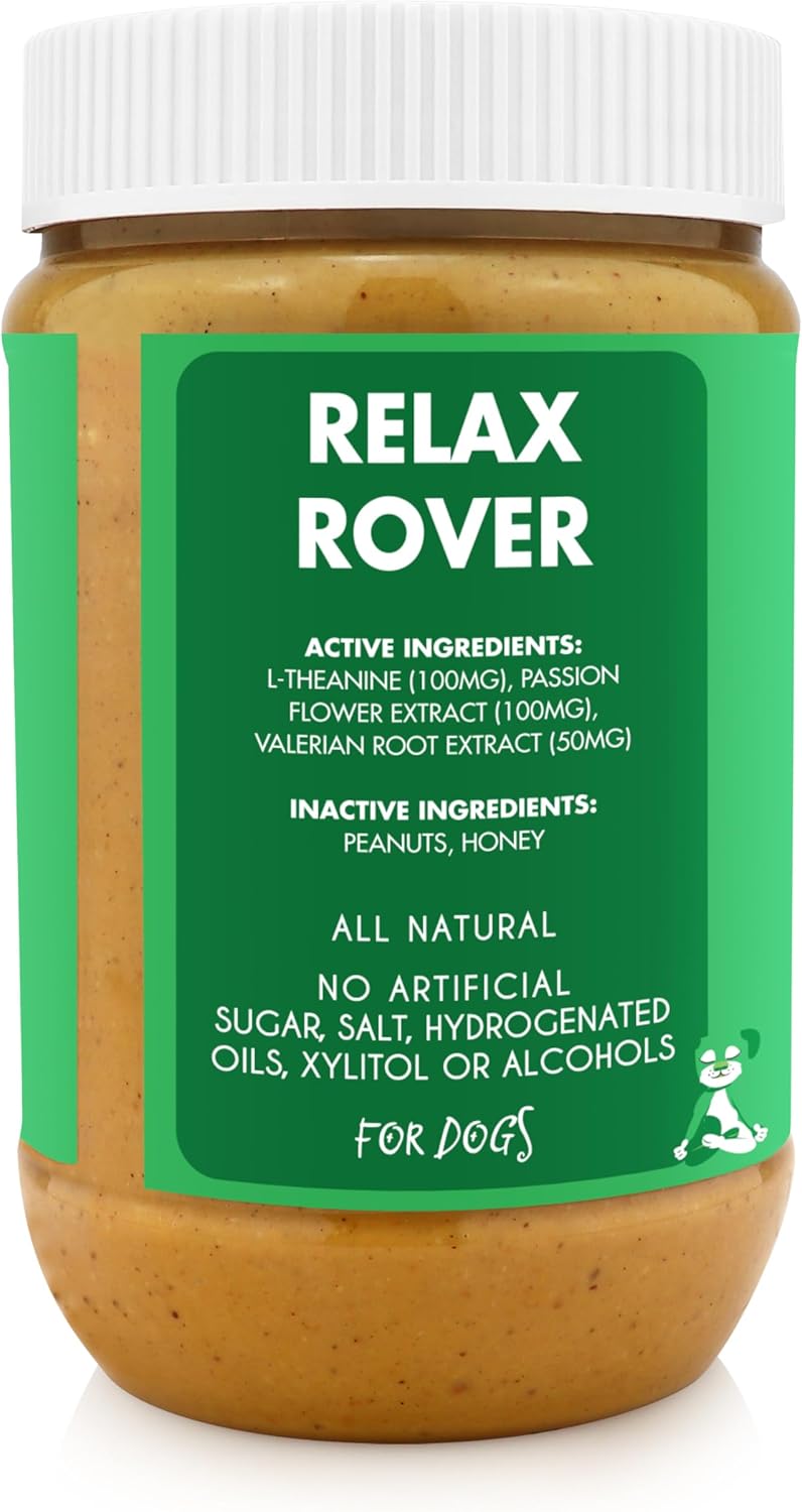 Relax Rover Buddy Budder (Stress + Anxiety), 100% Natural Dog Peanut Butter, Dog Supplment, Made in USA 17oz
