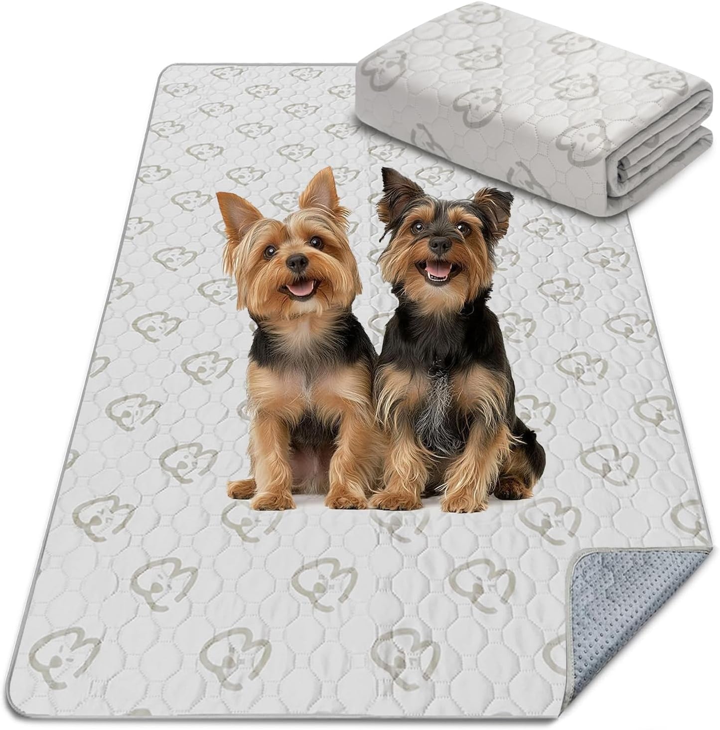 FXW Washable Pee Pads for Dogs, Puppy Pads with Super Absorbent, Specifically Designed for FXW Rollick/Homeplus 32/40/45inch 6 Panels Dog Playpen, 71" × 43" Rectangle, Khaki, 1 Pack