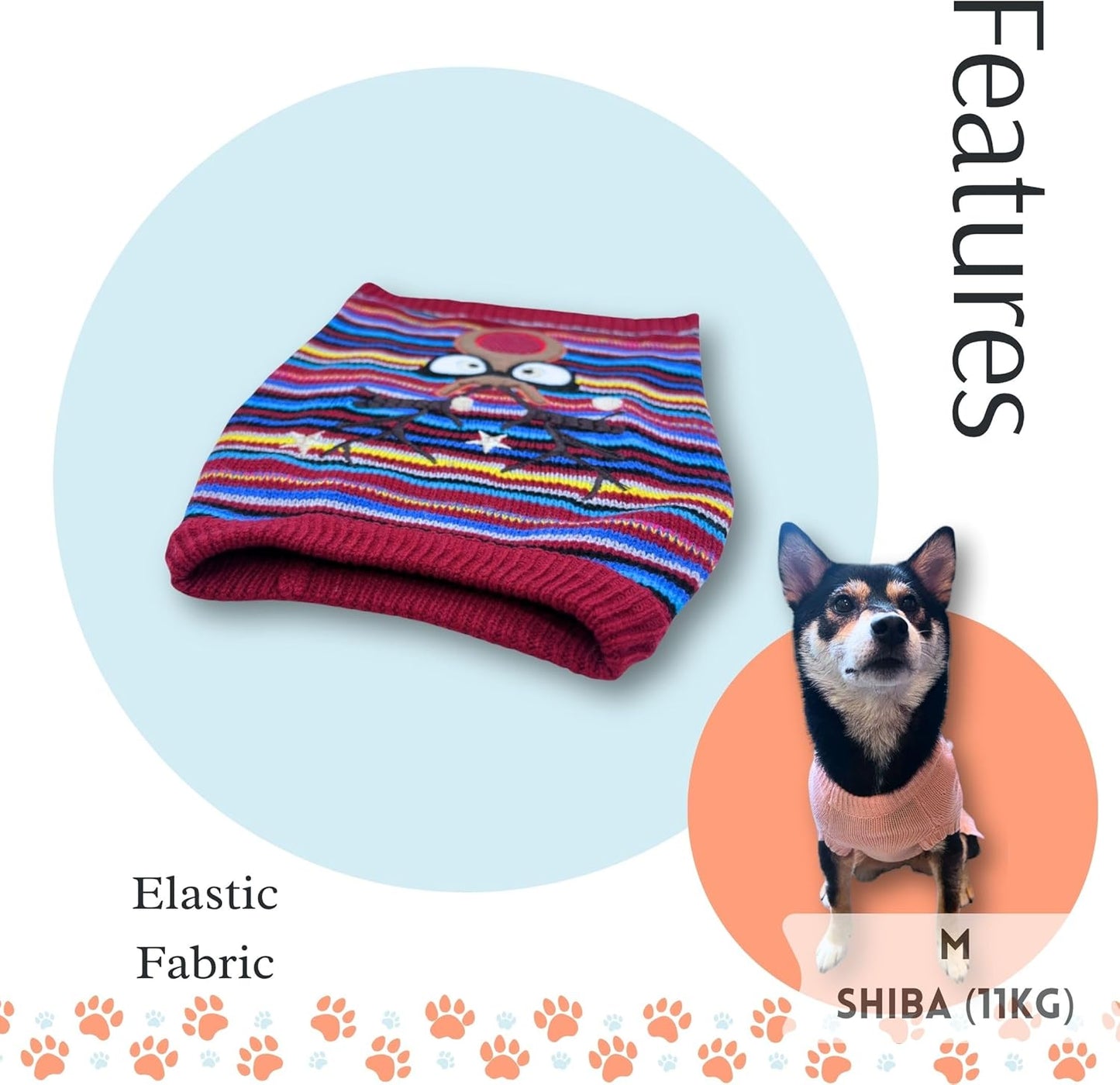 Cute Sweater for Dogs and Cats Soft Flannel Pet Outfit Warm and Cozy Animal Hoodie Small to Large Pet Clothes for Halloween Parties and Everyday Wear (Medium, Colorful Deer)