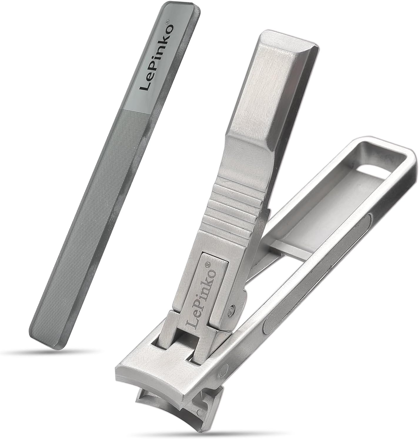 Nail Clipper for Thick Toenails and Fingernails, Portable Toenails Clippers for Seniors, Nail Cutter with Catcher, Nano Glass Nail Buffer, Gifts for Stocking Stuffers Men Women