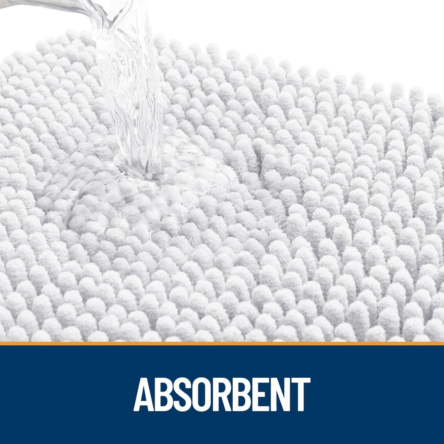 OLANLY Dog Door Mat for Muddy Paws 34x21, Absorbs Moisture and Dirt, Absorbent Non-Slip Washable Doormat, Quick Dry Chenille Mud Mat for Dogs, Entry Indoor Entryway Carpet for Inside Floor, White