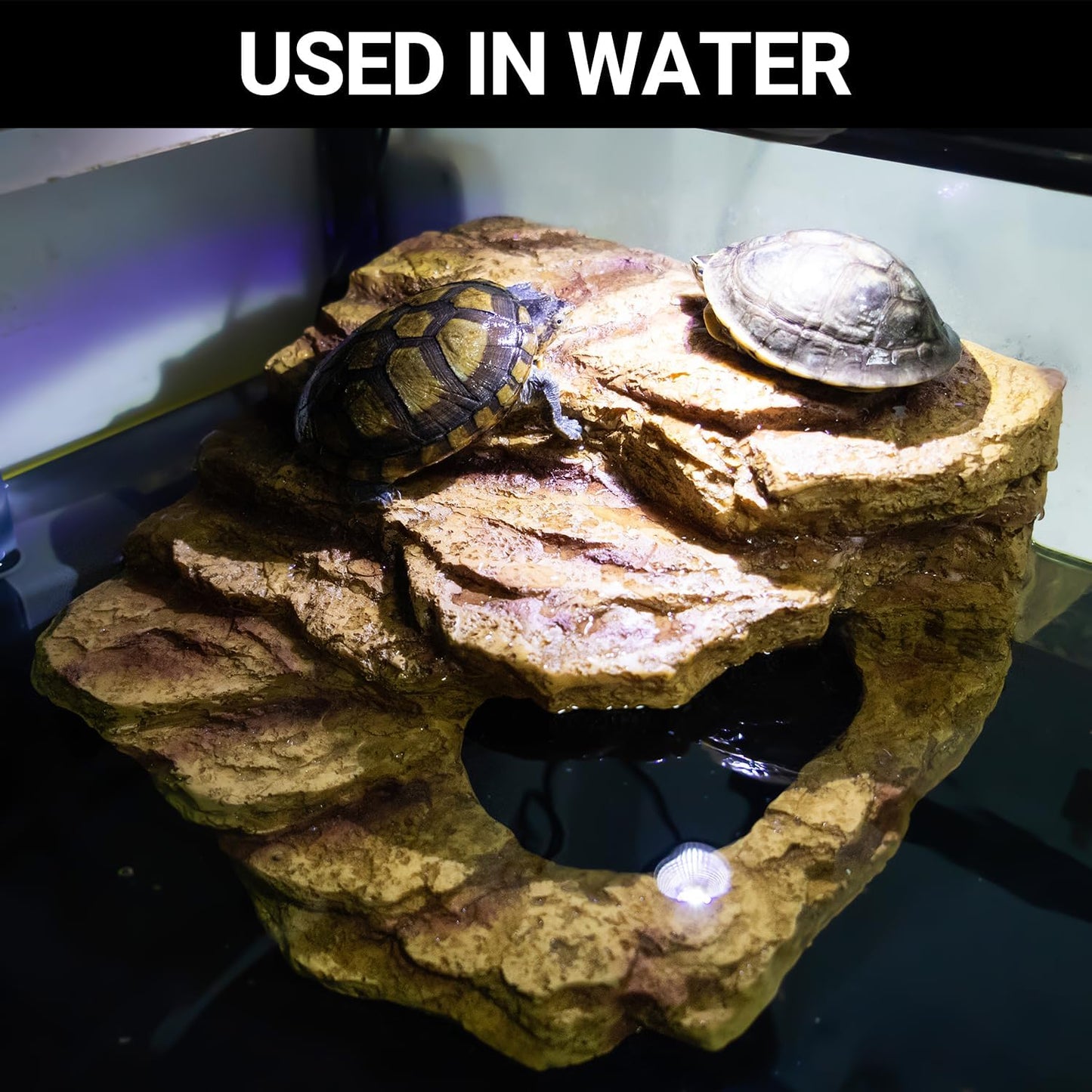 Resin Reptile Hideout Cave Reptile Habitat Tank Decor Terrarium Accessories for Bearded Dragon Leopard Gecko Lizards Turtle