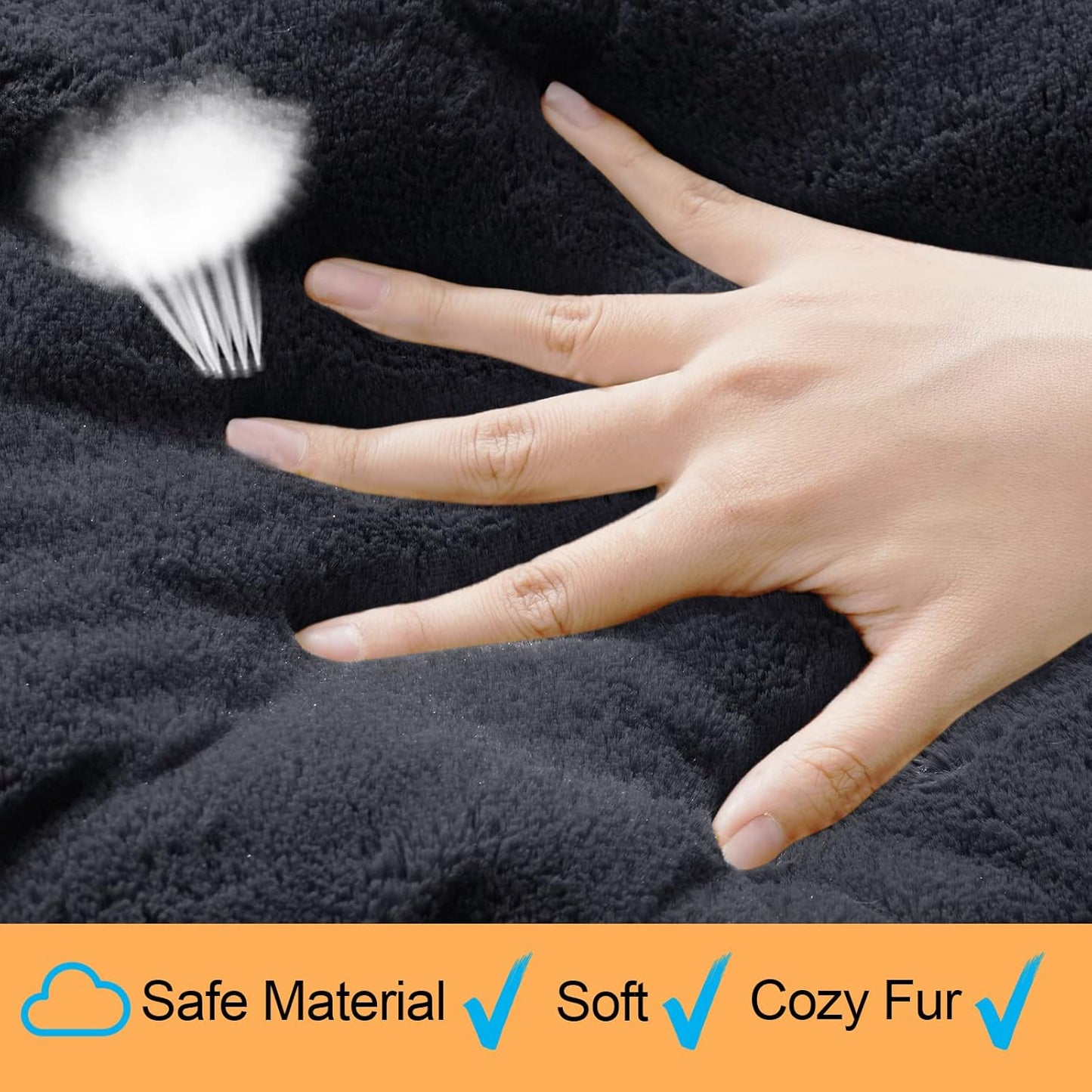 Dog Beds Crate Pad for Small Dogs Ultra Soft Dog Crate Bed Washable & Anti-Slip Kennel Pad for Dogs Cozy Sleeping Mat,Dark Gray 24inch