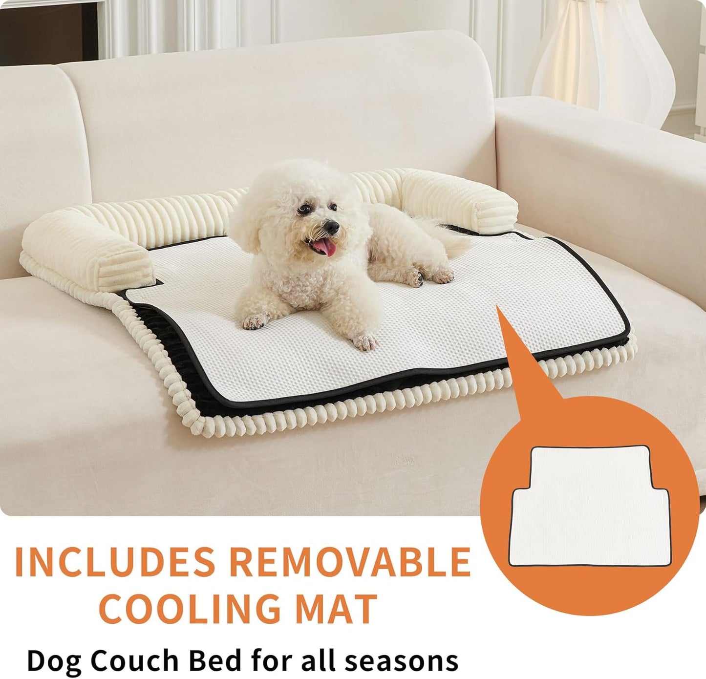 HAOMAIJIA Dog Couch Bed for Medium Dogs, Non Slip Pet Couch Covers for Sofa Thick Soft Washable Dog Couch Cover Protector All Seasons Universal Dogs and Cats Bed Mat (Black, Medium)