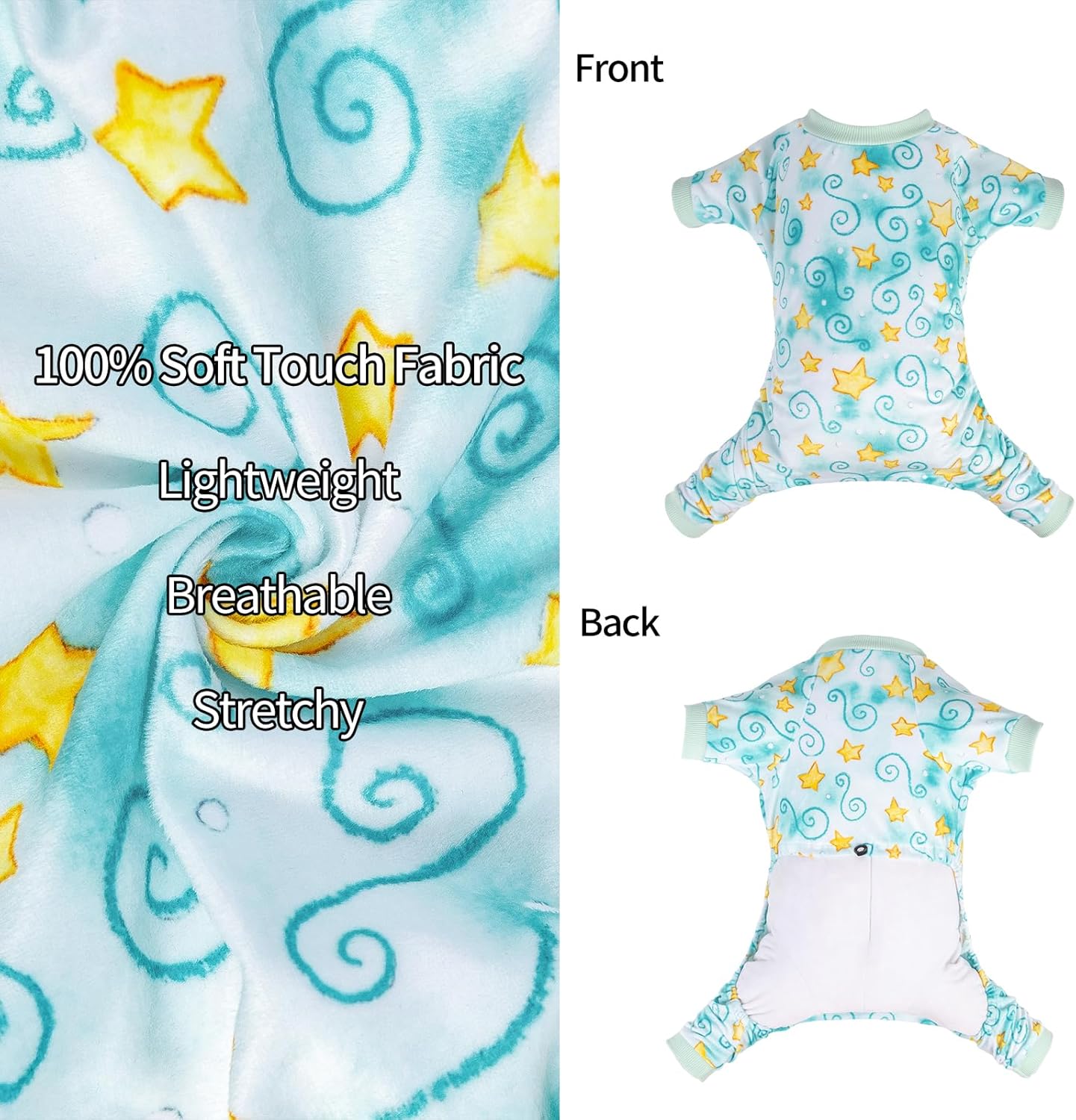 CuteBone Small Dogs Outfit Soft Puppy Onesies Pjs Dog Pajamas Pet Coat Cat Apparel Comfy Doggie Jumpsuit Bodysuit for All Seasons P279L