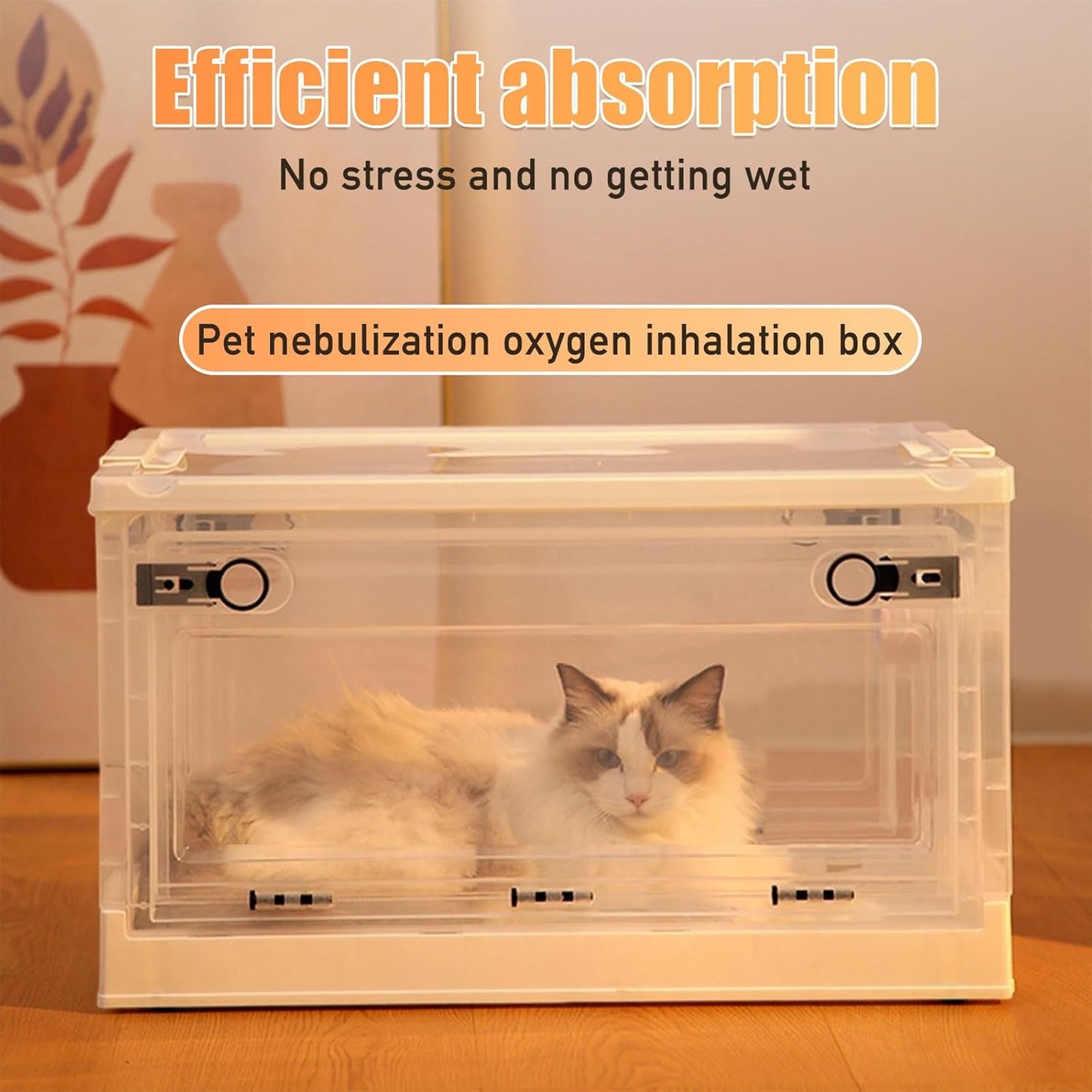 PakaLife Portable Oxygen Tank cat&Dog for pet cage,Dog&cat Inhaler,Puppy Incubator&cat Nebulizer,Built-in Ventilation for Pets up to 30lbs（Mid