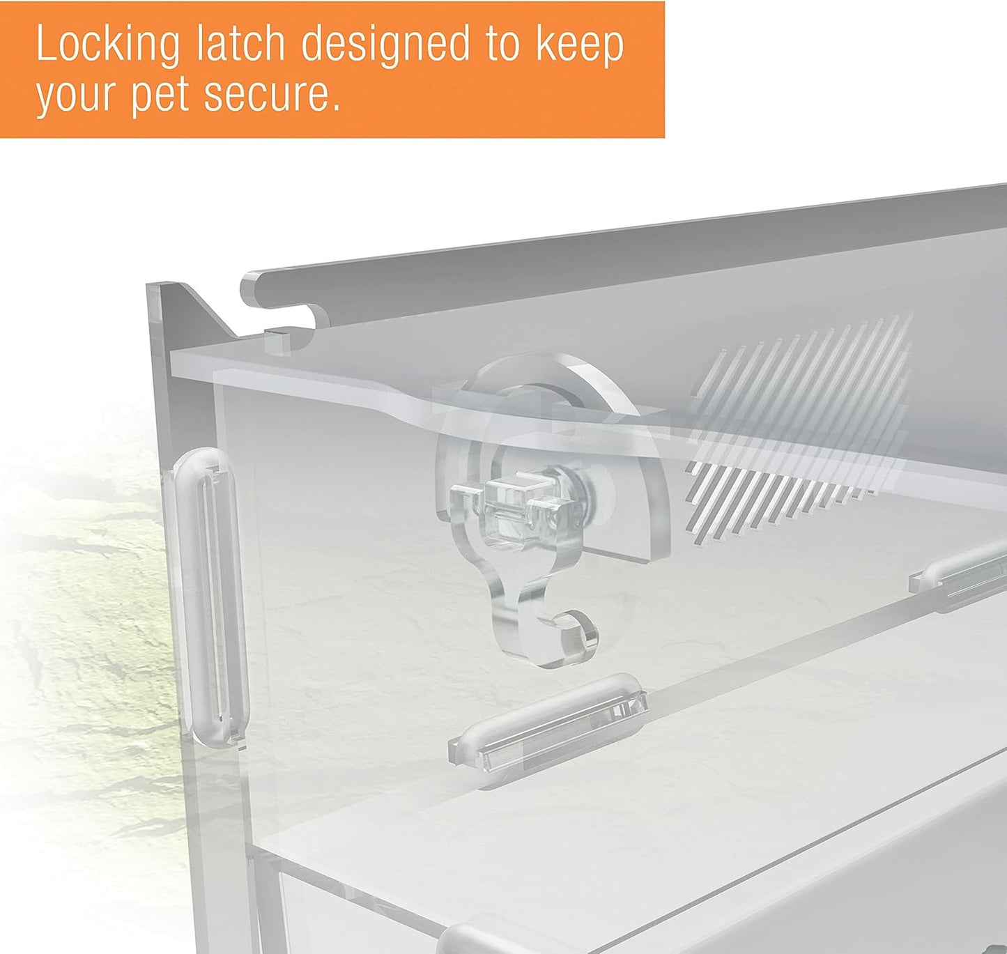 Zilla Micro Habitat Terrarium, Terrestrial, with Locking Latch, for Isopods, Spiders, Insects, Large