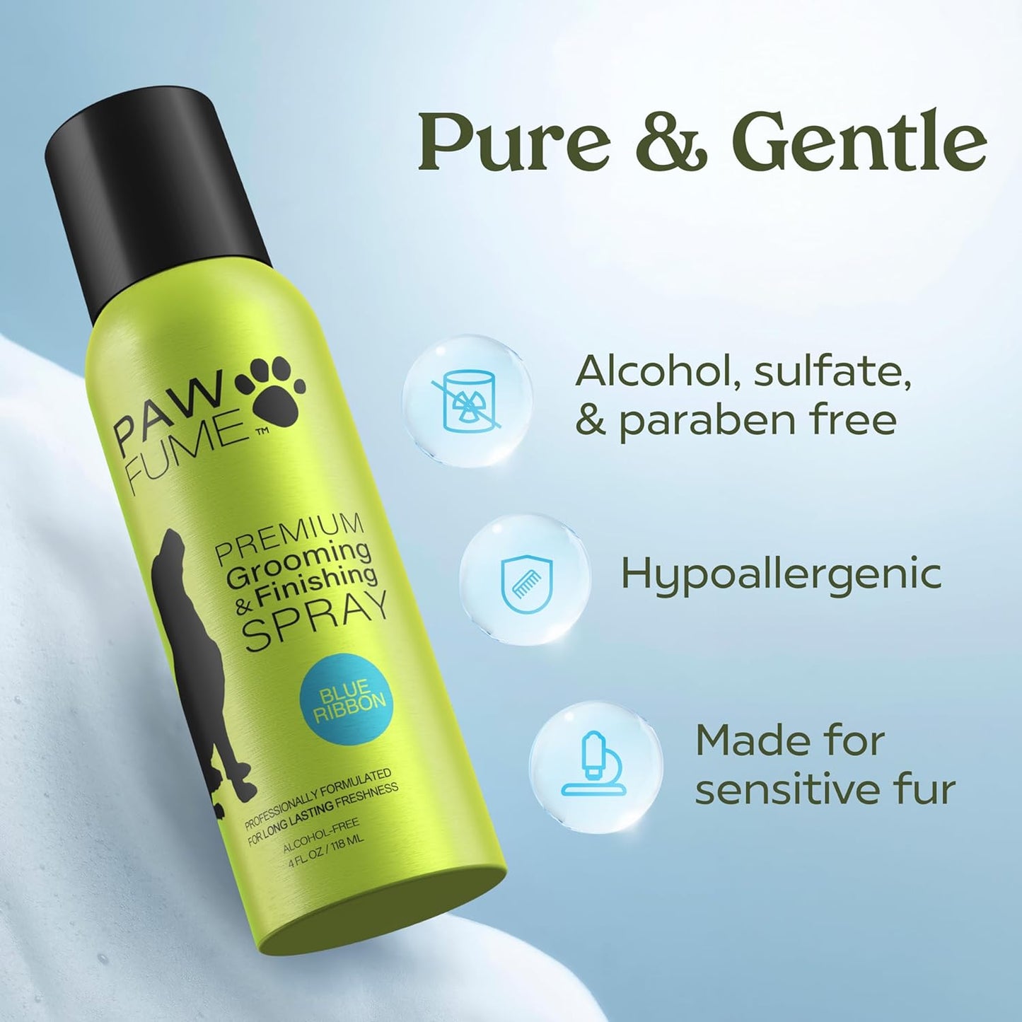 PAWFUME Dog Perfume Spray for Grooming, Blue Ribbon, 1-Pack – Keep Your Pup Fresh All Day – Probiotic, Alcohol-Free, Detangling & Moisturizing – Salon-Quality Dog Spray Deodorizer Perfume