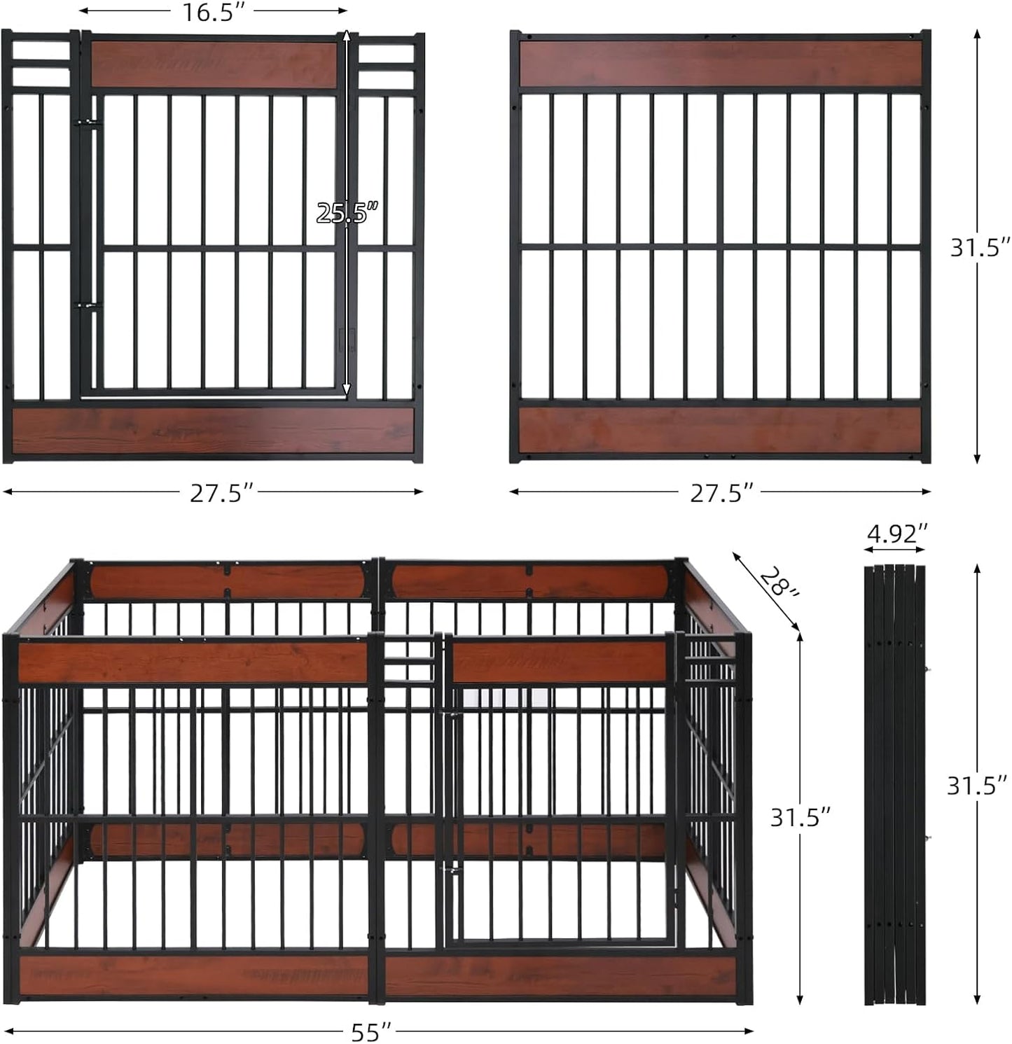 Dog Playpen, 31.5" Height Dog Pen Indoor, Heavy Duty, Safe and Sturdy, Furniture Style Puppy Pen