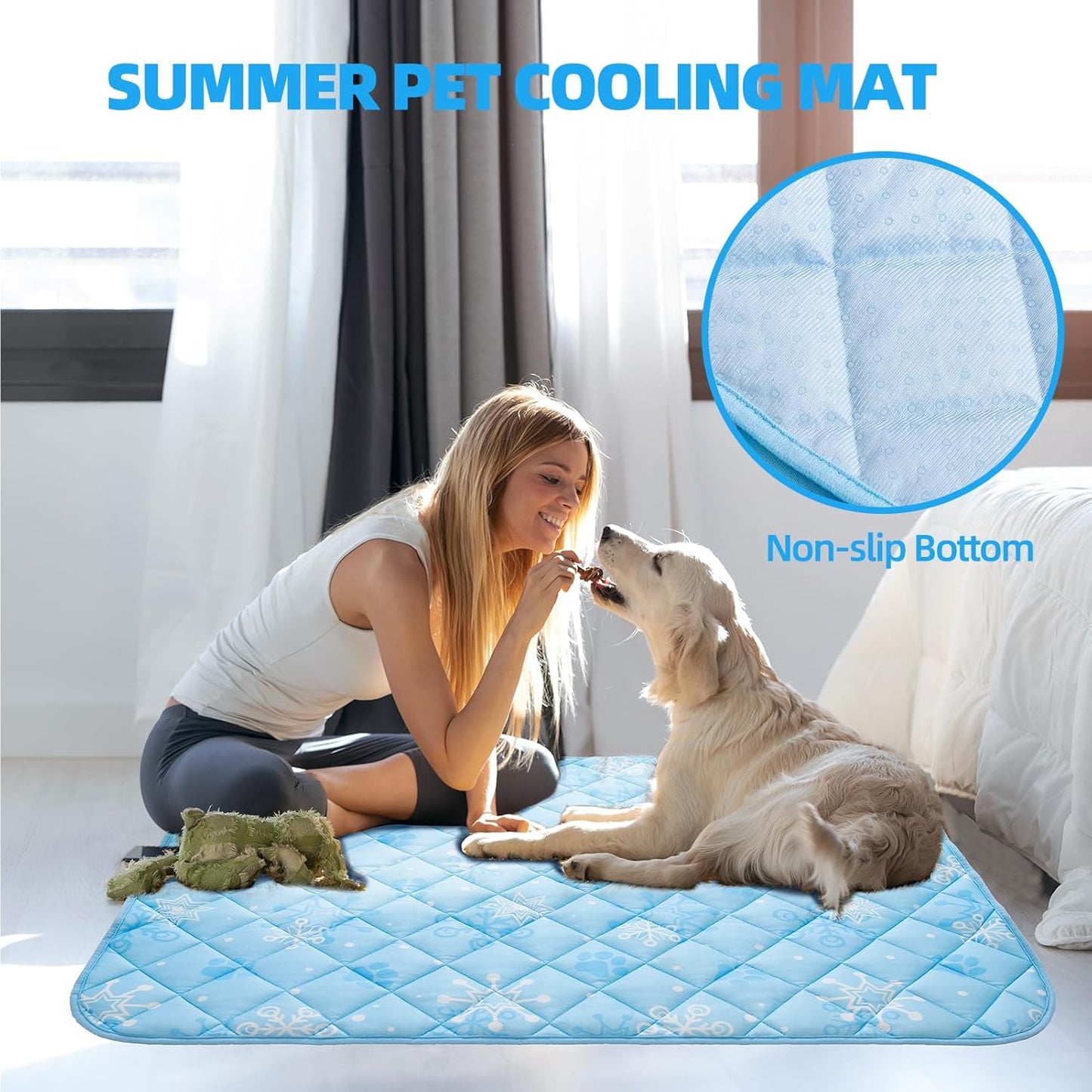 Homimp Dog Cooling Mat, 19.5" x 27.5" Thicken Self-Cooling Mat for Dog&Cat,Internal Waterproof& Endothermic,Washable Pet Ice Cool Pad Blanket,Pet Sleeping Pad for Indoor Outdoor in Summer, Non-Toxic