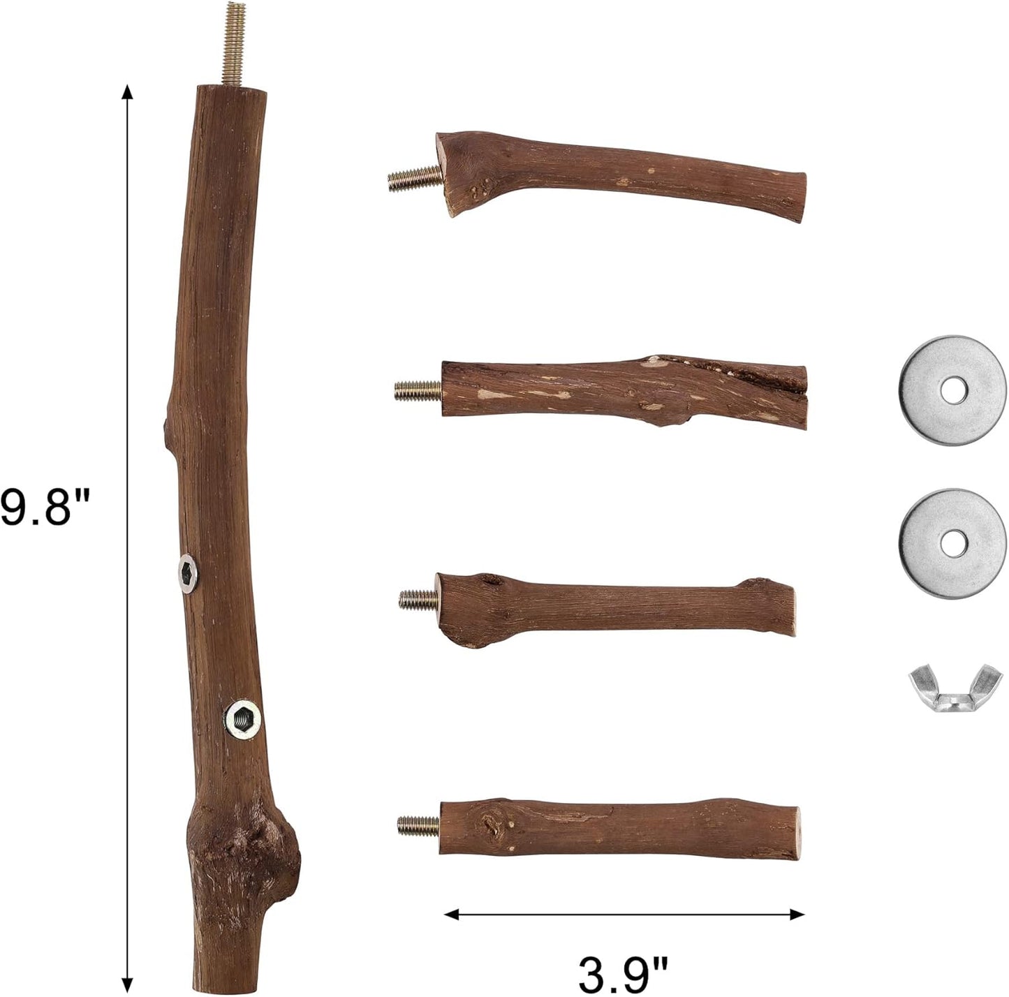 CozyCabin Natural Bird Perch Stand, Hanging Multi Branch Grapevine Parrot Perch Bird Cage Toys for Small Budgies Conure Parrot Parakeets Cockatiels Lovebirds (Branch)