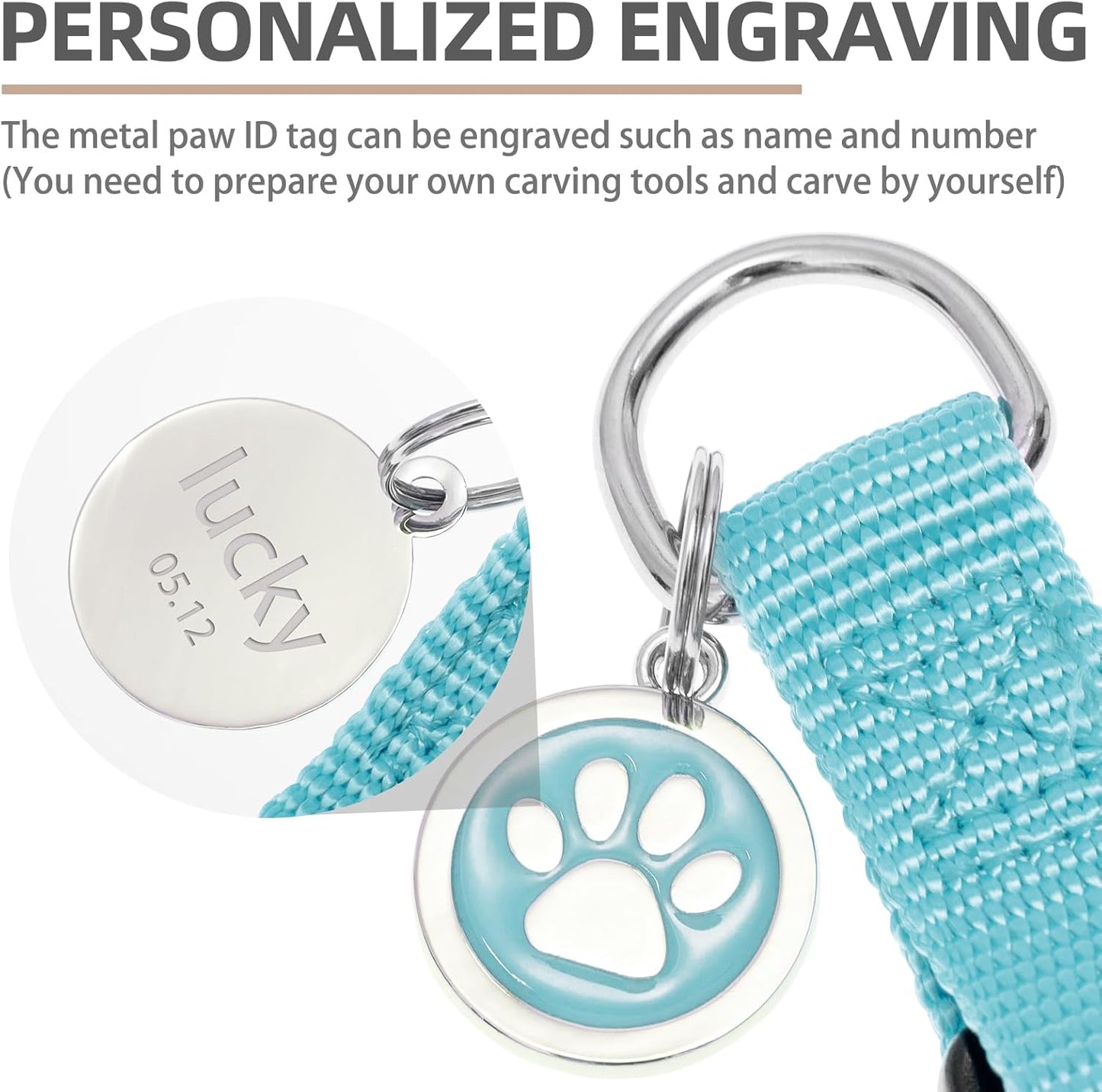 PUPTECK No Pull Dog Harness Soft Adjustable Basic Nylon Step in Puppy Vest Outdoor Walking with ID Tag