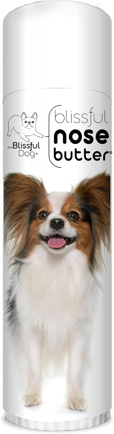 The Blissful Dog Papillon Nose Butter for Dry, Cracked Skin, Lick-Safe Dog Nose Balm with Moisturizing Shea Butter, Almond, Olive, and Essential Oils, Pet Supplies, Uncented, 0.50 oz.