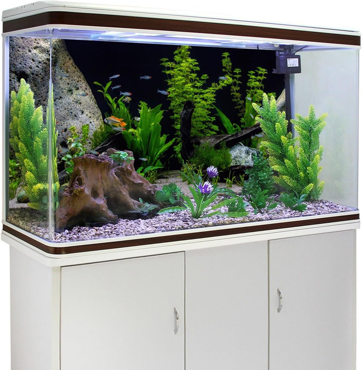 AWERT Vinyl Underwater Aquatic Plant Fish Tank Background Stone River Bed & Lake Aquarium Background 72x18 inches