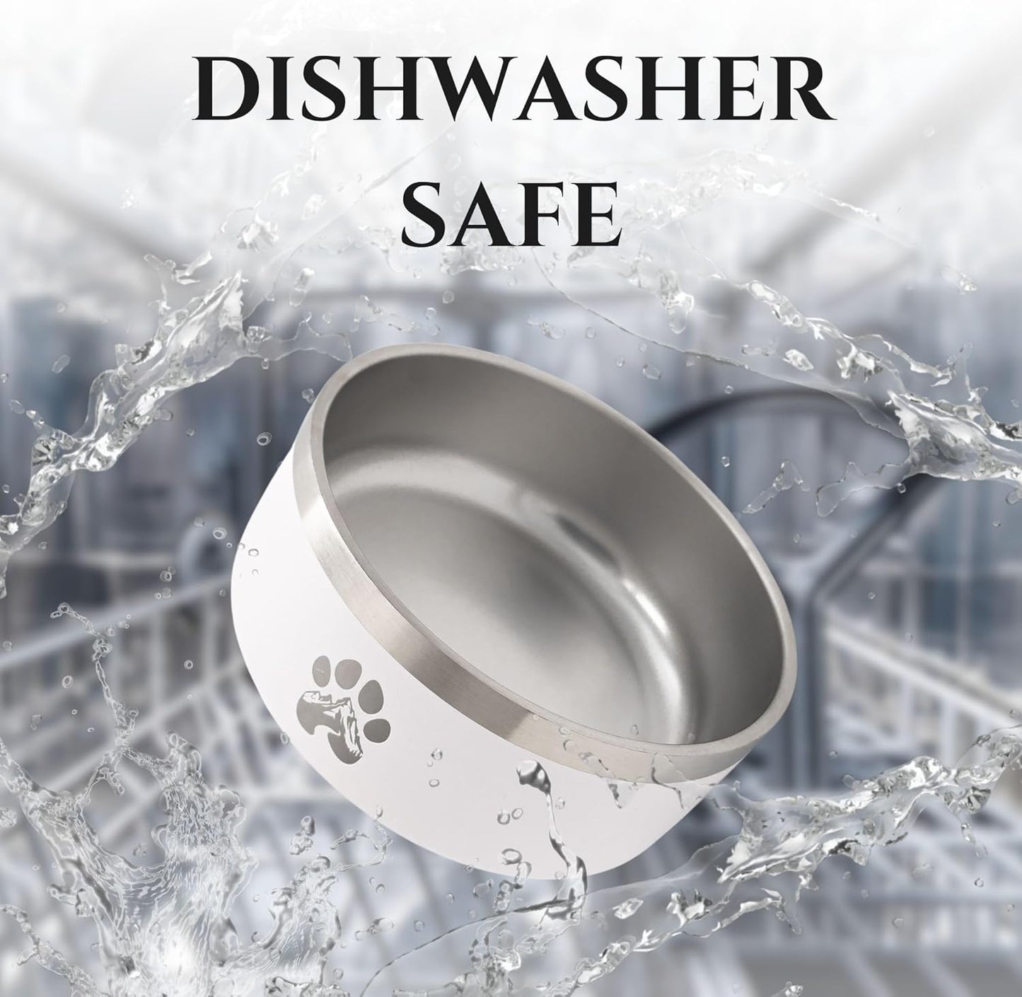 Stainless Steel Dog Bowl for Small-Large Dogs | Double Wall Insulated, Non-Slip Base Heavy Duty Water and Food Bowls for Dogs & Cats | Pet Safe BPA Free & Dishwasher Safe | 64 Oz - Black