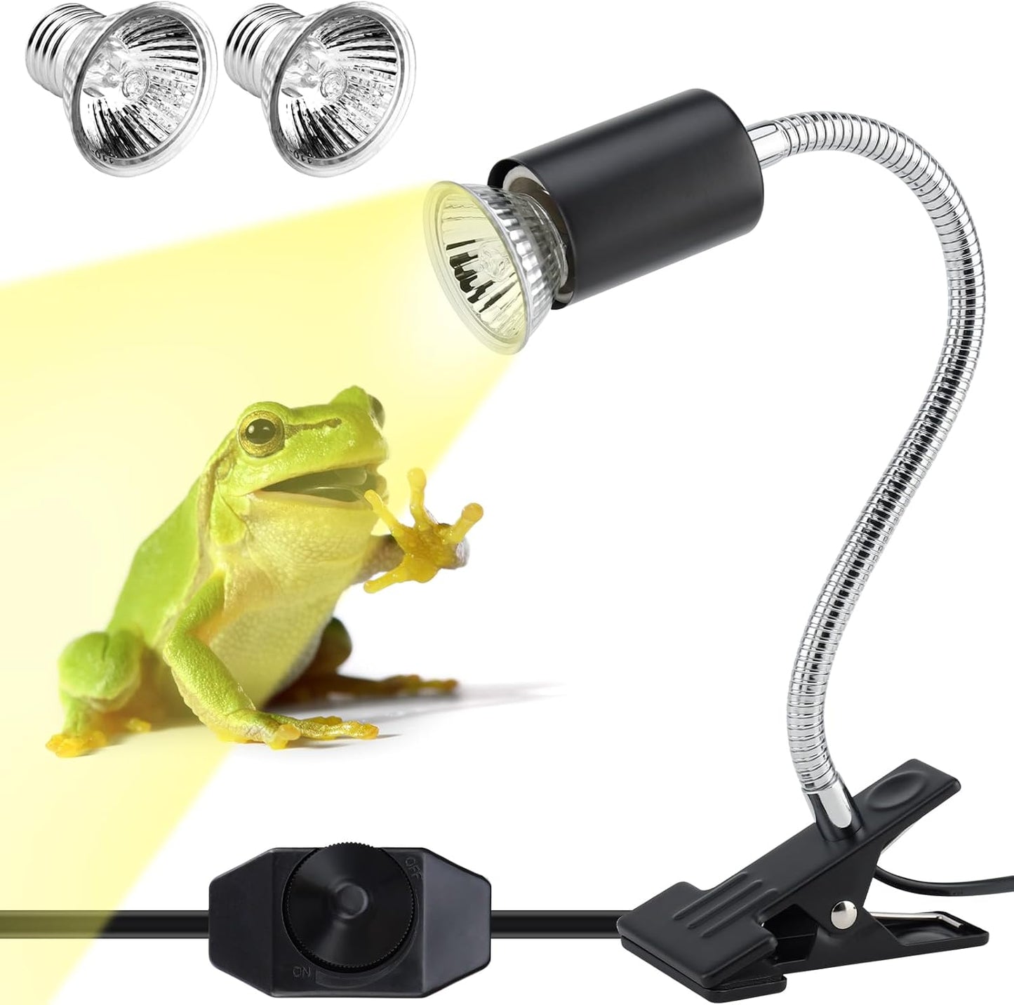 ReptileHeat Lamp The Adjustable Temperature and 360 ° Rotating Hose Crawlers Heating Lights, for Turtles, Lizards, Beard Dragons and Other Amphibious Pets