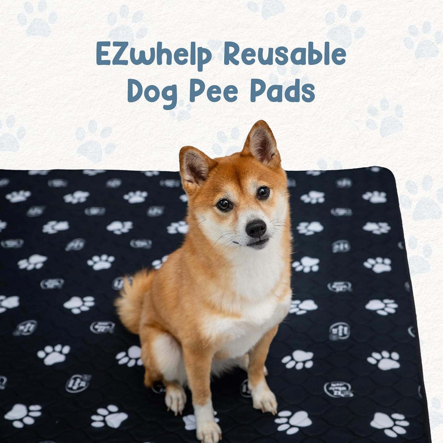EZwhelp Reusable Dog Pee Pads, Washable Waterproof Mats for Dog Potty Training or Whelping Pads, 50x80 Inch, 2 Pack