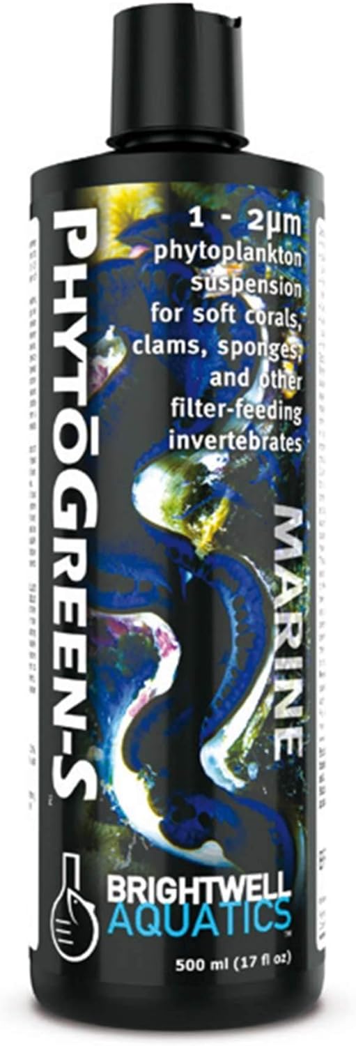 Brightwell Aquatics PhytoGreen S - Phytoplankton Suspension for Soft Corals, Clams, Sponges & Other Filter-Feeders, 250 ml