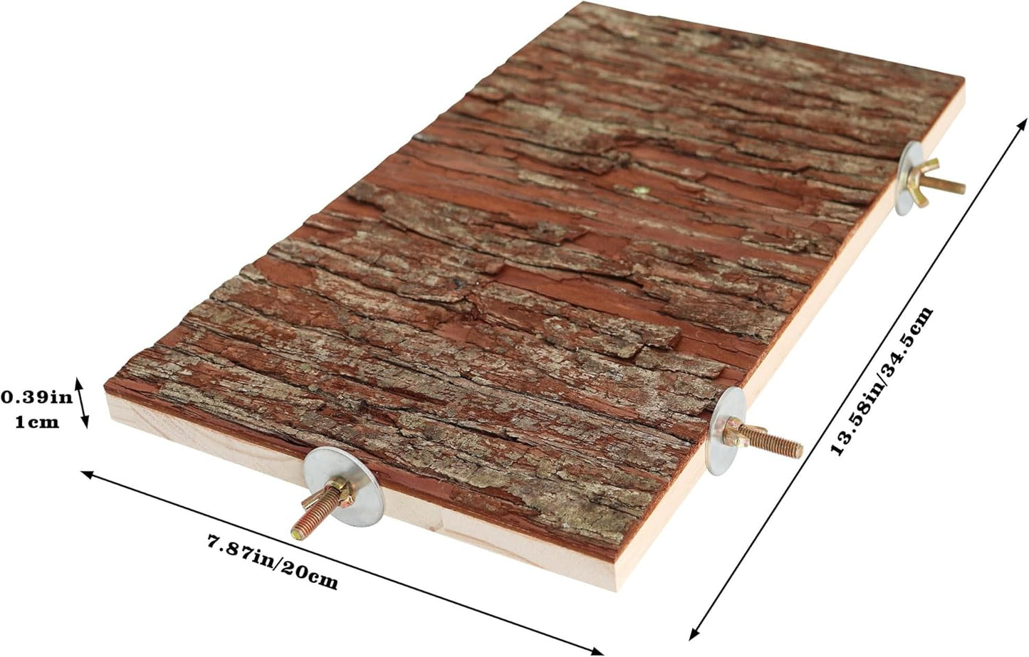 13.6 × 7.9 inch Large Bird Perch Stand Platform, Natural Wooden Small Animals Cage Accessories, Rectangle Stand Perch Shelf for Parrot Parakeet Cockatiel Rat Hamster Guinea Pig Conures Chinchillas