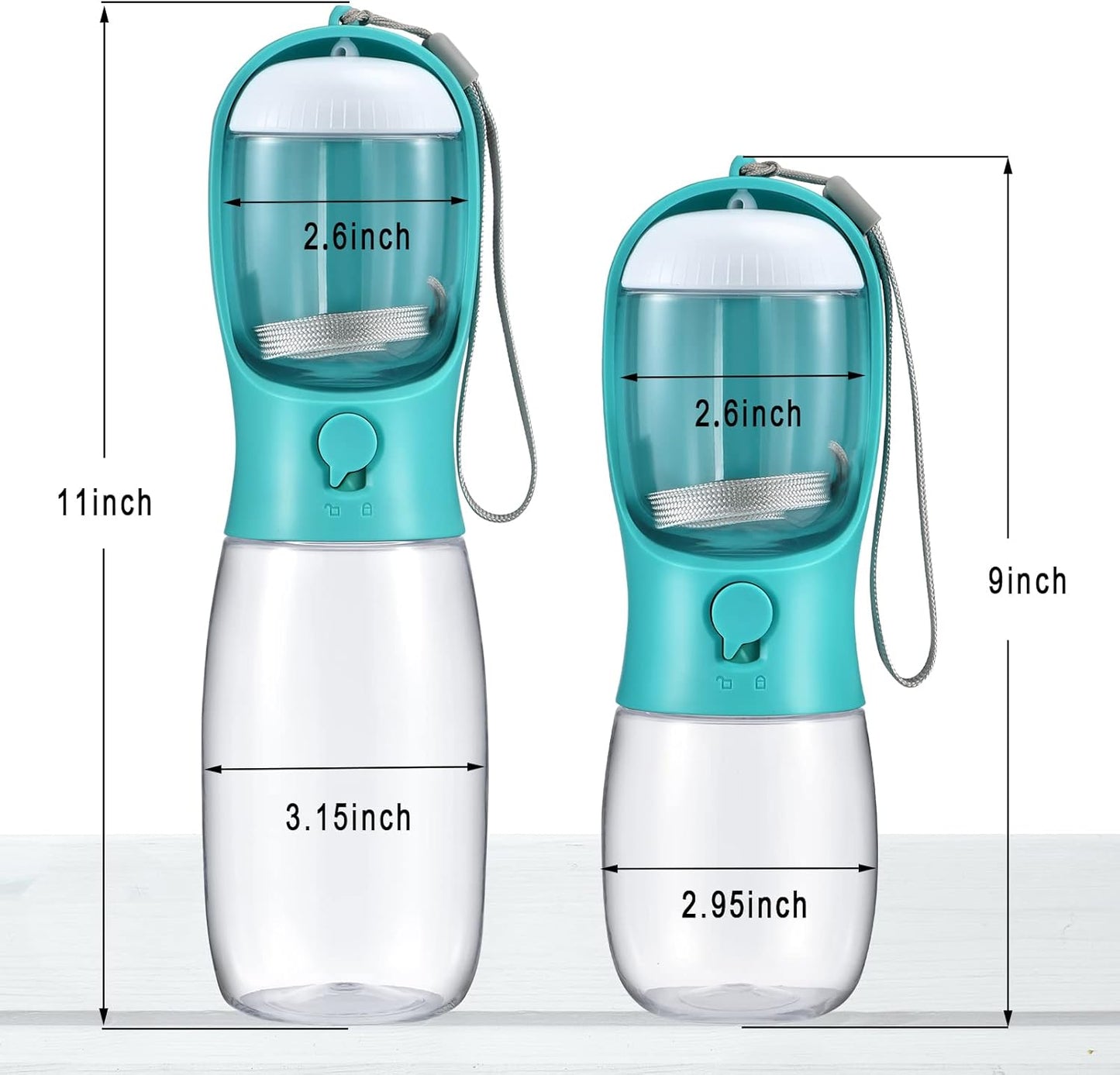 Dog Water Bottle with Food Container, Travel Puppy Water Bowl, Portable Pet Dispenser, Dog Stuff Accessories Items, Puppy Essentials Necessities for Yorkie Chihuahua Cat Walking and Hiking