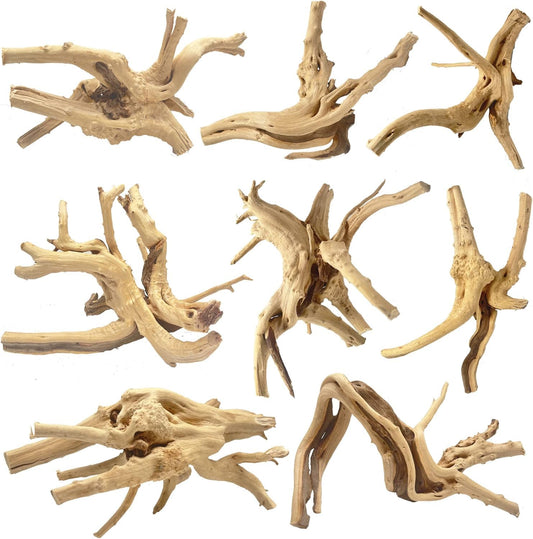 Natural Small Spiderwood Driftwood for Aquarium Decor Rptile Fish Tank Decoration Assort Branch 4-7'' 8 Pcs