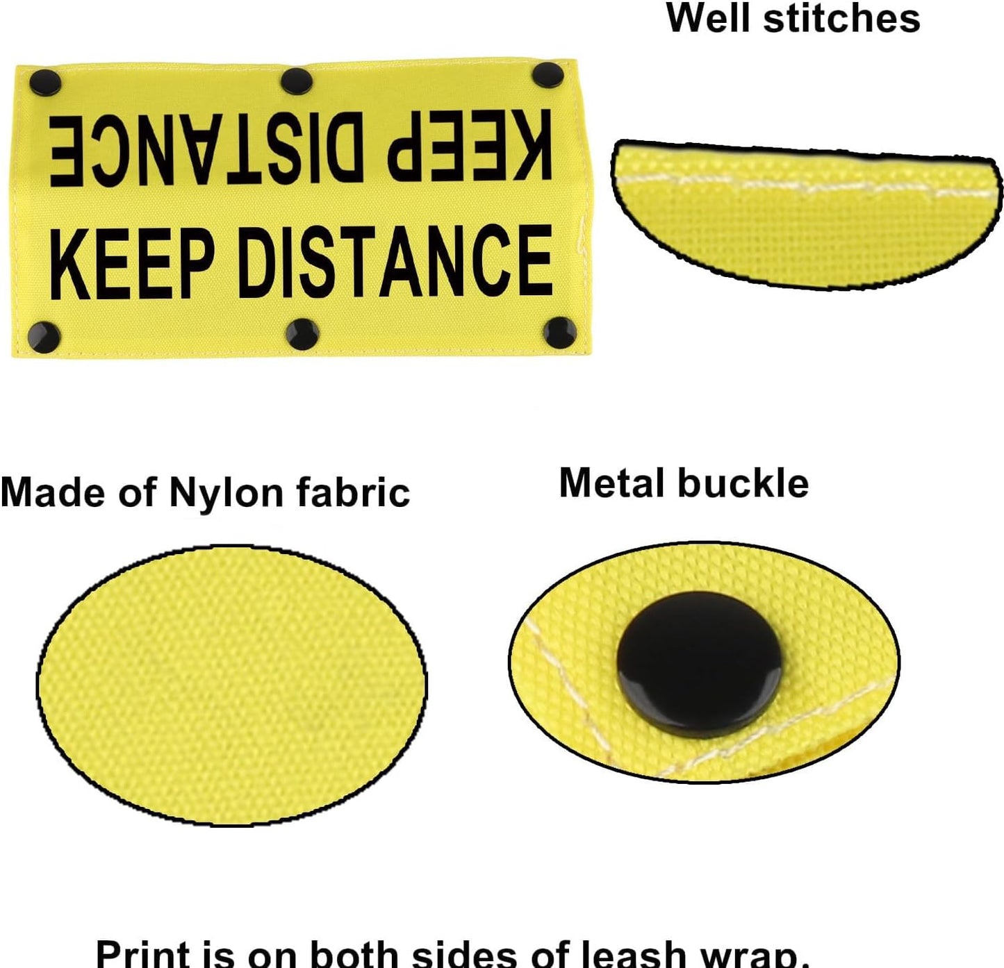 Funny Dog Leash Sleeve Keep Distance Dog Leash Wrap Sleeve Pet Birthday Gift (Keep Distance YE Sleeve)