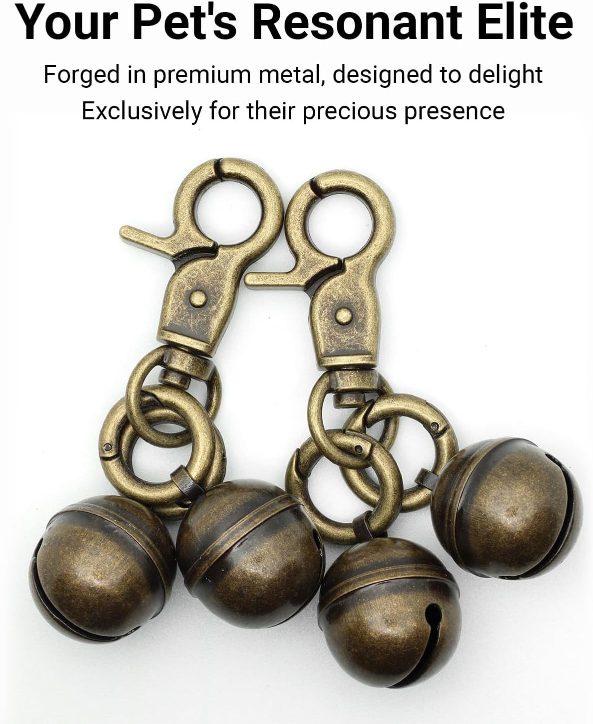 Copper Bells for Dog Collars with Snap Clips - Made of Pure Copper for Dogs/Cat - Clear Sound & No Rust - Save Birds Wildlife, Know Where Your Pet Christmas Sounds