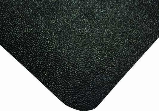 Wearwell Natural Rubber 447 UltraSoft WeldSafe Anti-Fatigue Beveled Mat, for Dry Areas, 3' Width x 75' Length x 9/16" Thickness, Black
