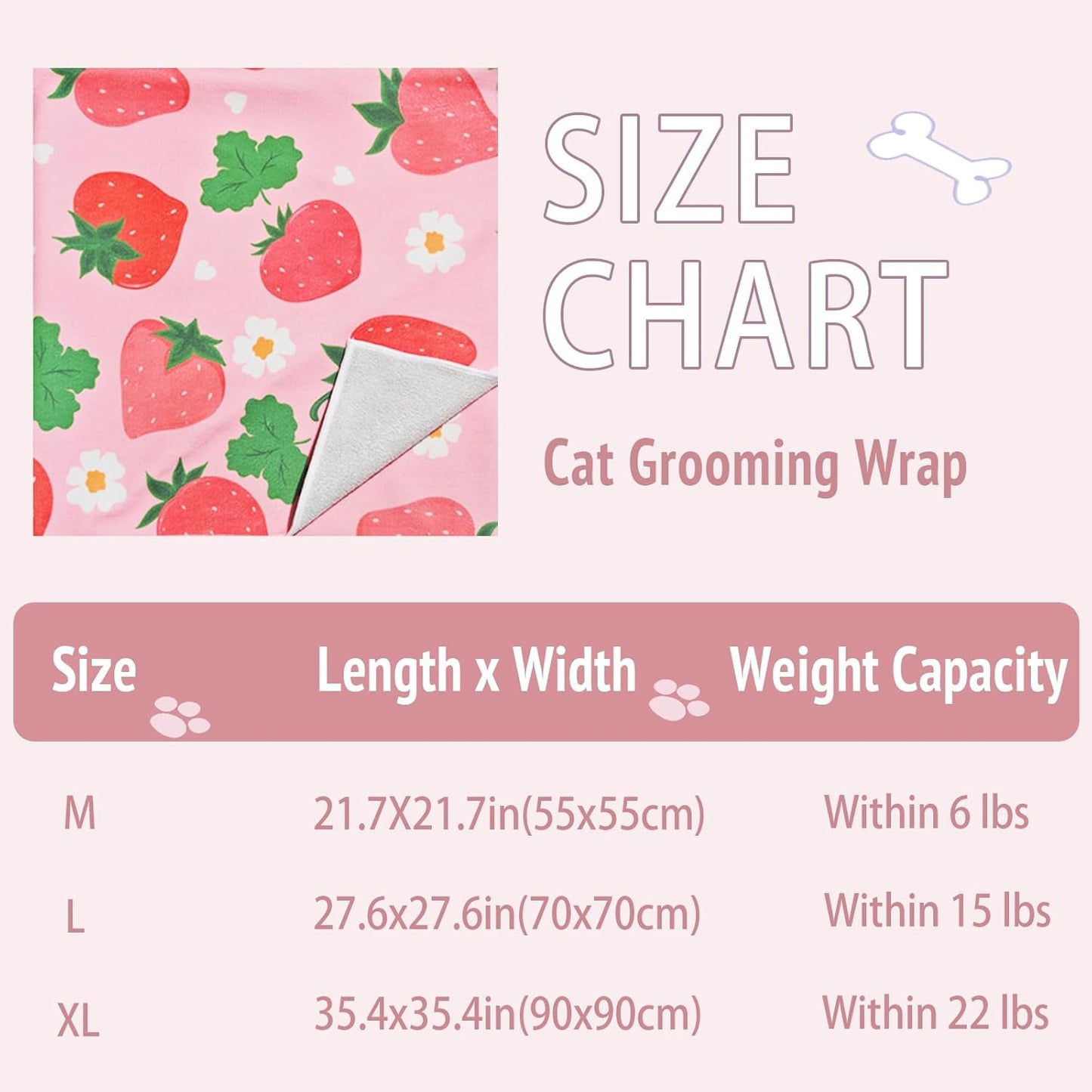 27.6" Cat Grooming Wrap,Self-Adherent Cat Wrap for Cutting Nails,Anti-Escape Cat Swaddle Wrap,Multifunctional Anti-Scratch Cat Restraint Wrap for Medicine,Nail Clipping,Ear Cleaning(Within 15lbs)