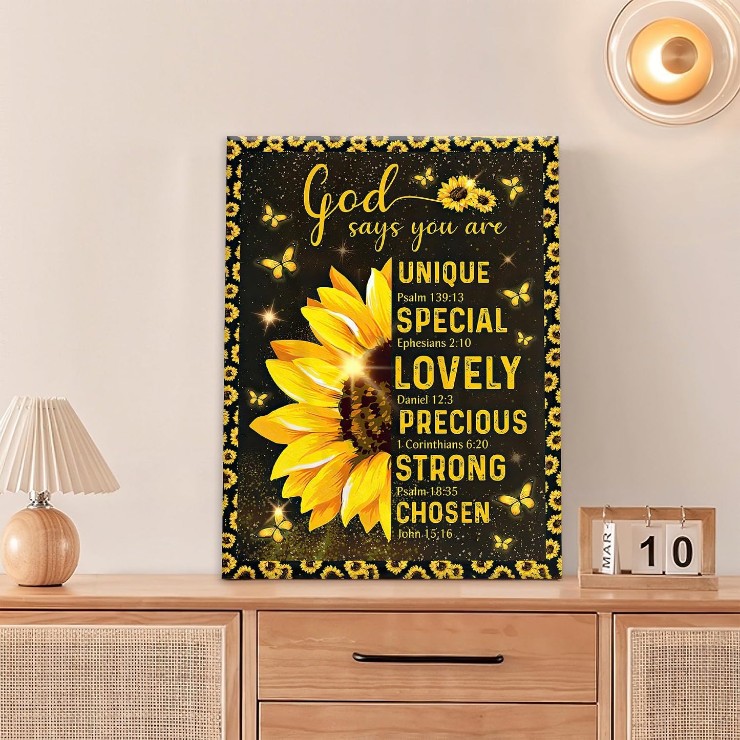 Christian Sunflower Bathroom Pictures Wall Art, Bible Verse Bathroom Wall Decor for Bedroom Office Wall Decorations for Bathroom Living Room Painting Artwork Modern Poster Prints 16"L x 12"W