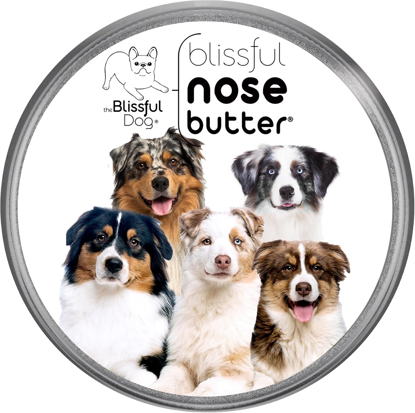 The Blissful Dog Australian Shepherd Nose Butter for Dry, Cracked Skin, Lick-Safe Dog Nose Balm with Moisturizing Shea Butter, Almond, Olive, and Essential Oils, Pet Supplies, Uncented, 1 oz.
