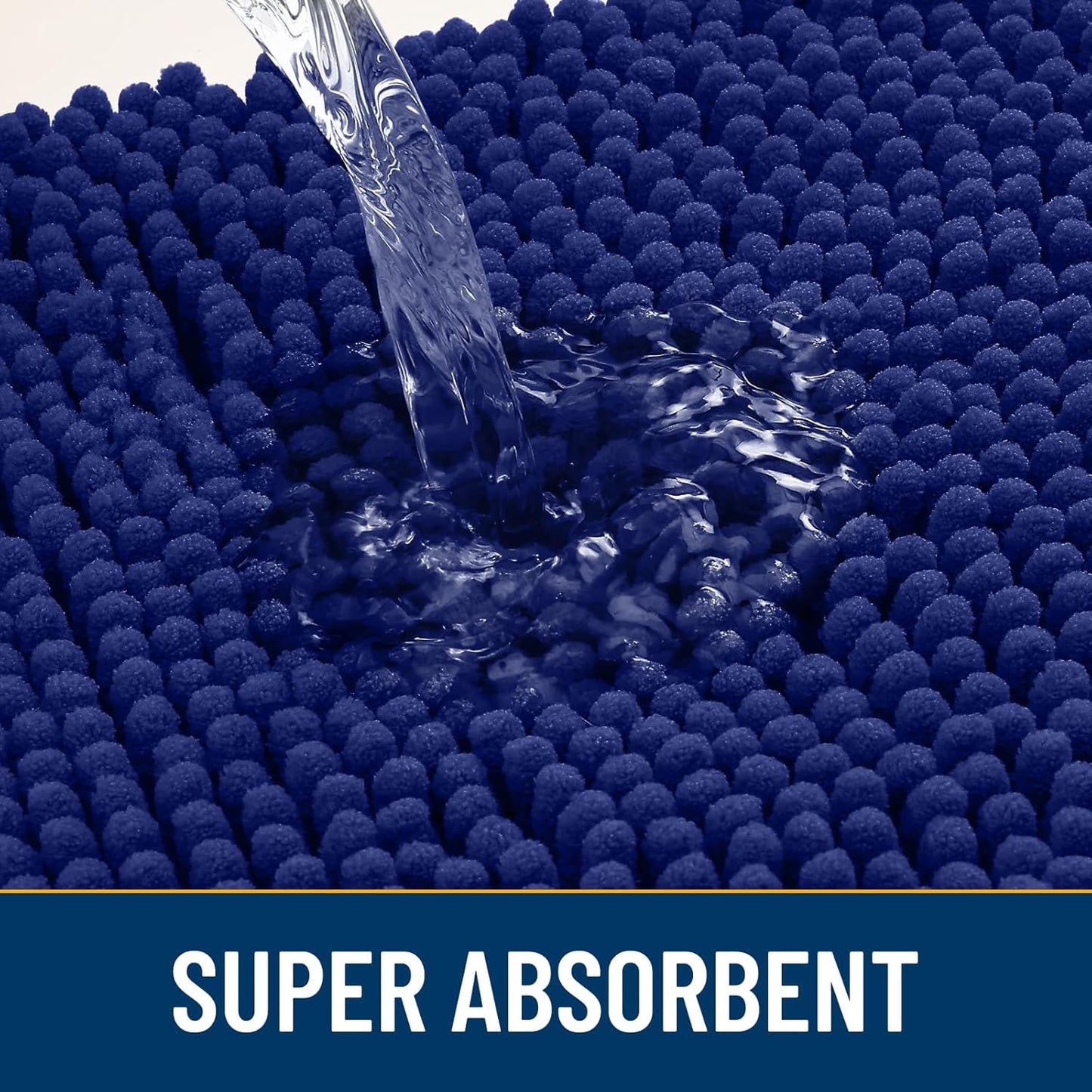 Smiry Dog Door Mat for Muddy Paws 70x24, Absorbs Moisture and Dirt Doormat, Non-Slip Washable Quick Dry Chenille Front Door Mat Indoor Entrance, Entryway Carpet for Inside Floor, Navy Blue