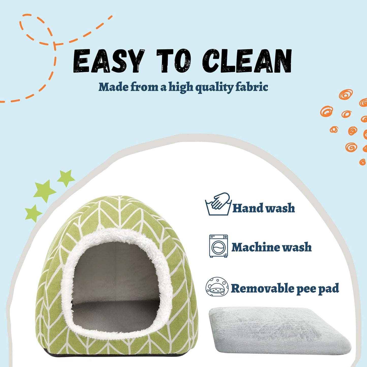 2 Pack Guinea Pig Hideout Bed Rabbit House Cave Accessories Cozy Hide-Out for Bunny Hedgehog Ferret Chinchilla&Other Small Animals