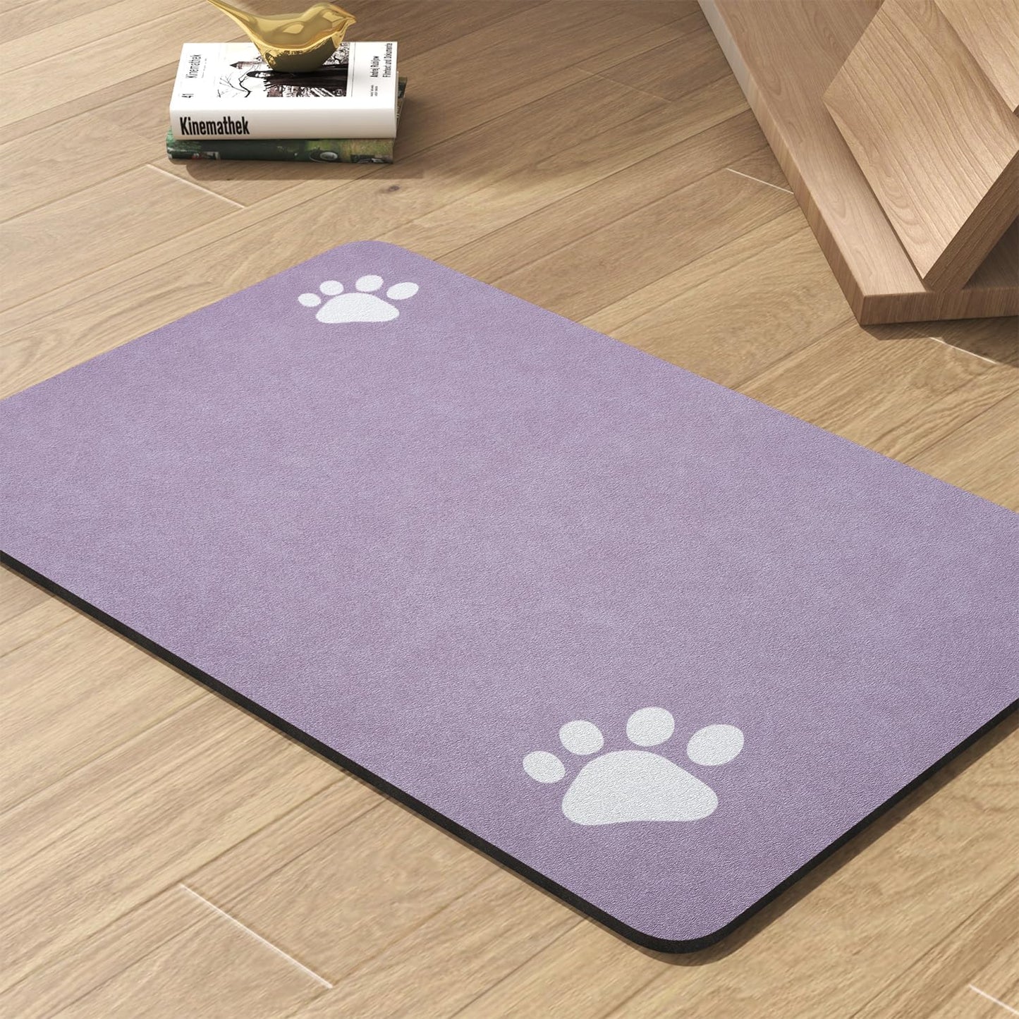 Pet Feeding Mat-Absorbent Dog Mat for Food and Water Bowl-No Stains Quick Dry Water Dispenser Mat-Dog Accessories Pet Supplies-Bowl for Messy Drinkers（Purple,23"x34"