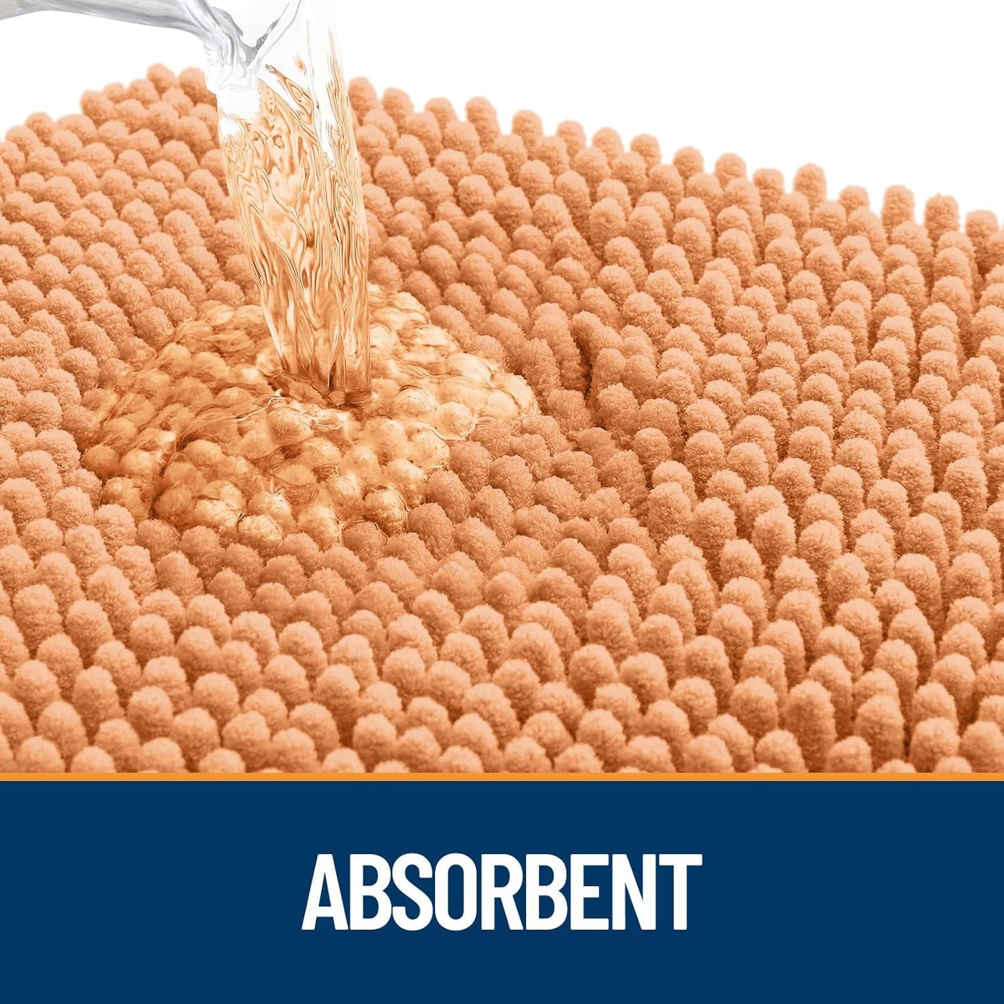 OLANLY Dog Door Mat for Muddy Paws 59x32, Absorbs Moisture and Dirt, Absorbent Non-Slip Washable Doormat, Quick Dry Chenille Mud Mat for Dogs, Entry Indoor Entryway Carpet for Inside Floor, Orange