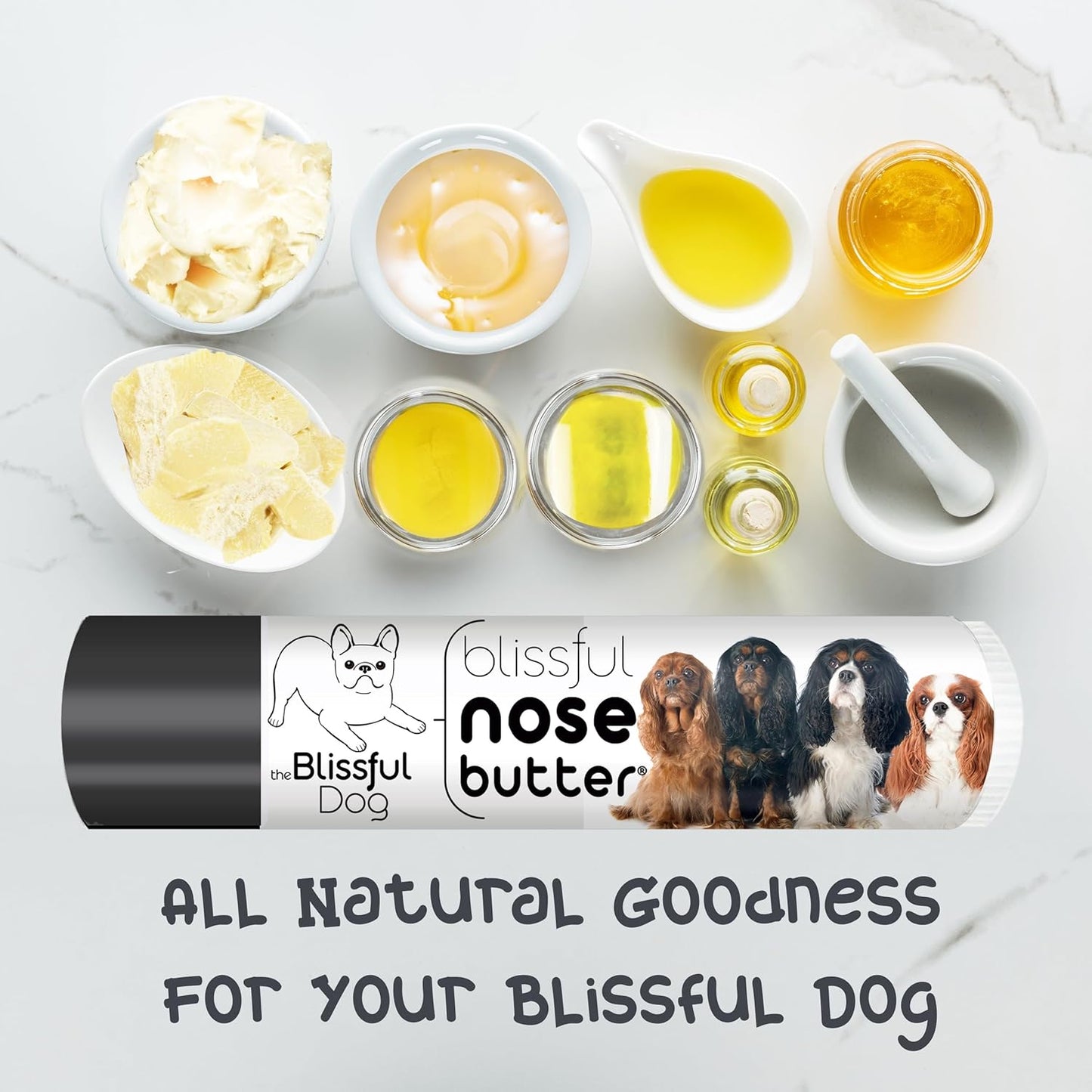 The Blissful Dog Cavalier King Charles Spaniel Nose Butter, Versatile Dog Nose Balm for Dry Nose, Handcrafted Nose Moisturizer, Easy-to-Apply Dog Essentials, Unscented, 0.15 oz.