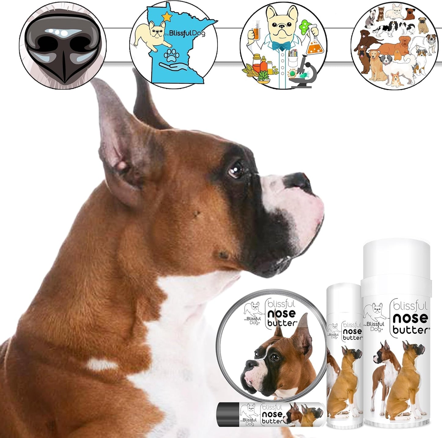 The Blissful Dog Show Ear Boxer Unscented Nose Butter - Dog Nose Butter, 16 Ounce