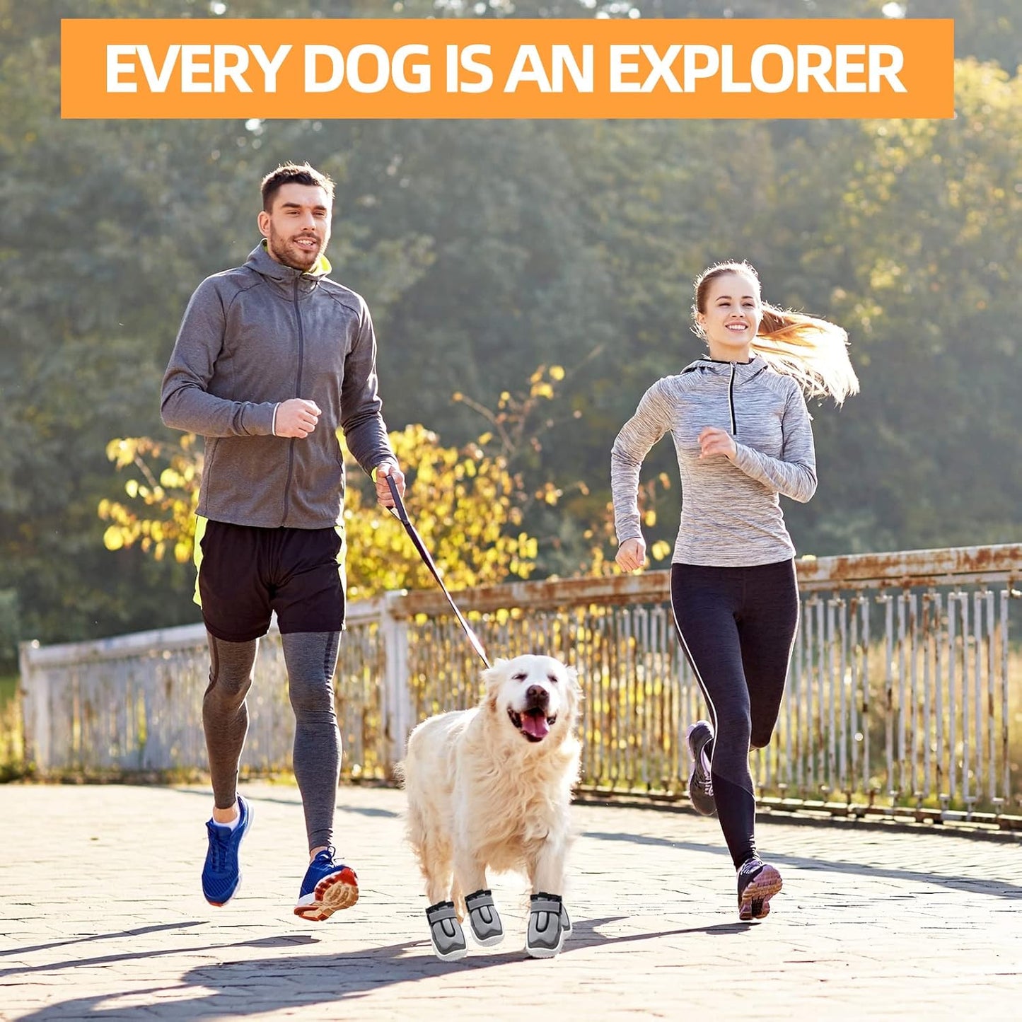 Hcpet Dog Boots for Large Dogs, Dog Shoes for Hot Pavement Winter Snow, Paw Protector Dog Booties Designed for Comfort and Breathability, Outdoor Booties for Small Medium Dogs for Hiking Grey Size 5