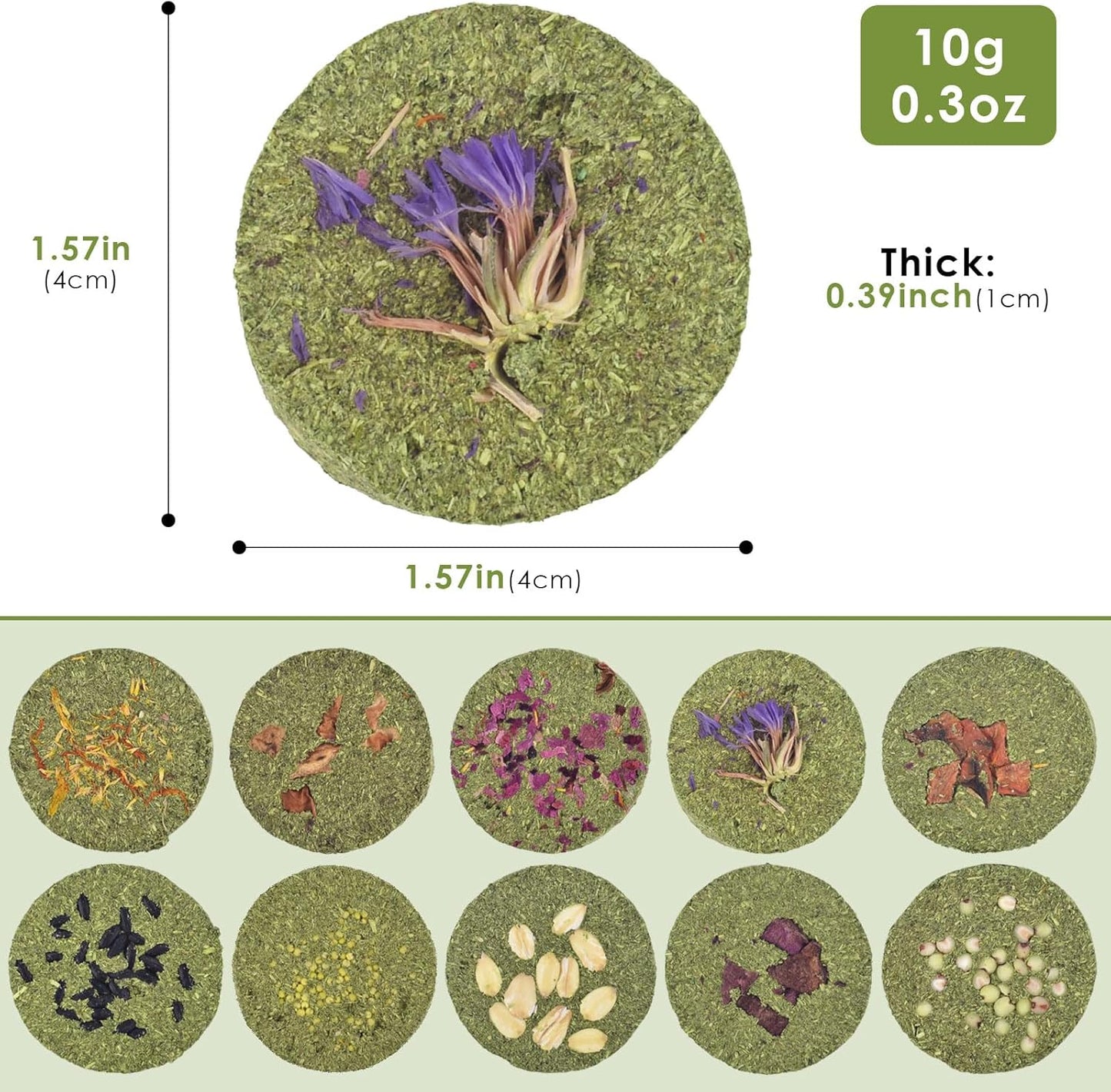 ERKOON Treats Rabbit Toys, 100% Edible Premium Timothy Hay Chew A Blocks for Rabbits, Chinchilla Treats, Chew Toys for Teeth Guinea Pigs and Mice