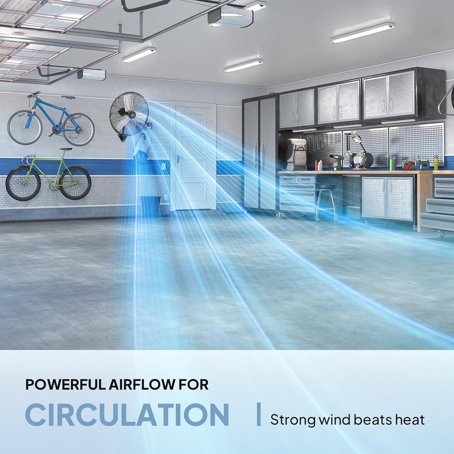 ROVSUN 20" Wall Mounted Fan, High Velocity Industrial Wall Fan, Max 4710 CFM with Wide Angle Oscillating, Suit for Commercial, Residential, Garage, Shop, Greenhouse, Gym, 2-Pack