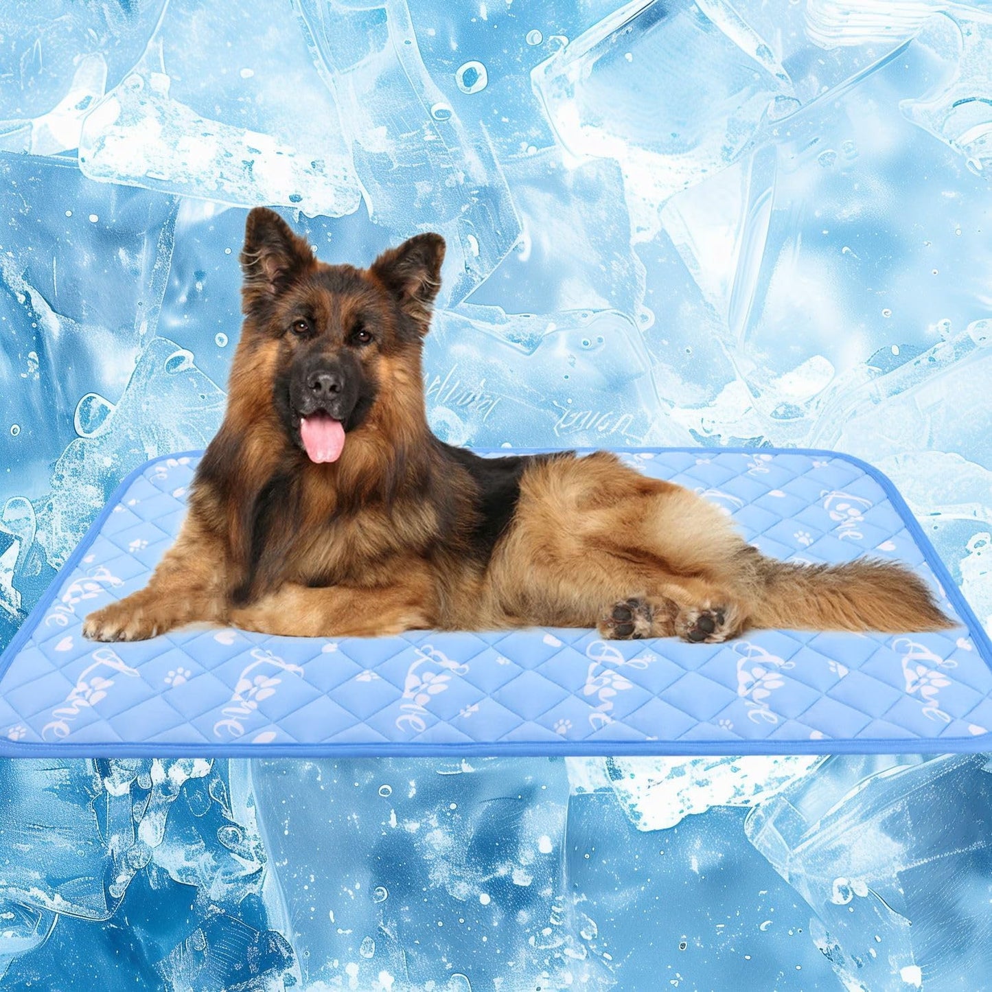 MH MYLUNE HOME Dog Cooling Mat 59" x 40" Arc-Chill Cool Fiber & Endothermic Color Changing Double-Sided Cooling & Warm Dog Mat, Foldable Washable Summer Pet Blanket